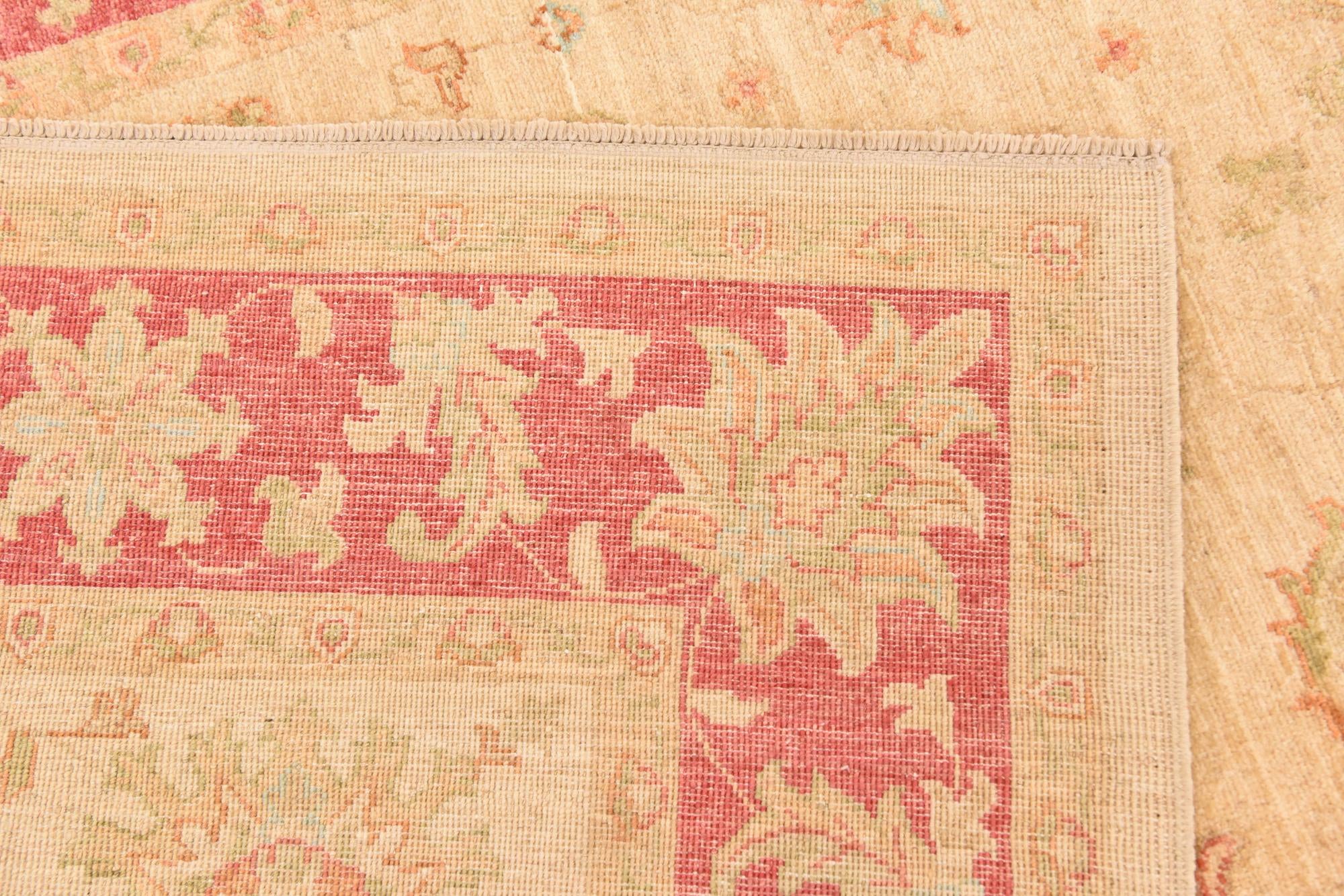 5' 7 x 8' Hand Knotted Peshawar Ziegler Rug