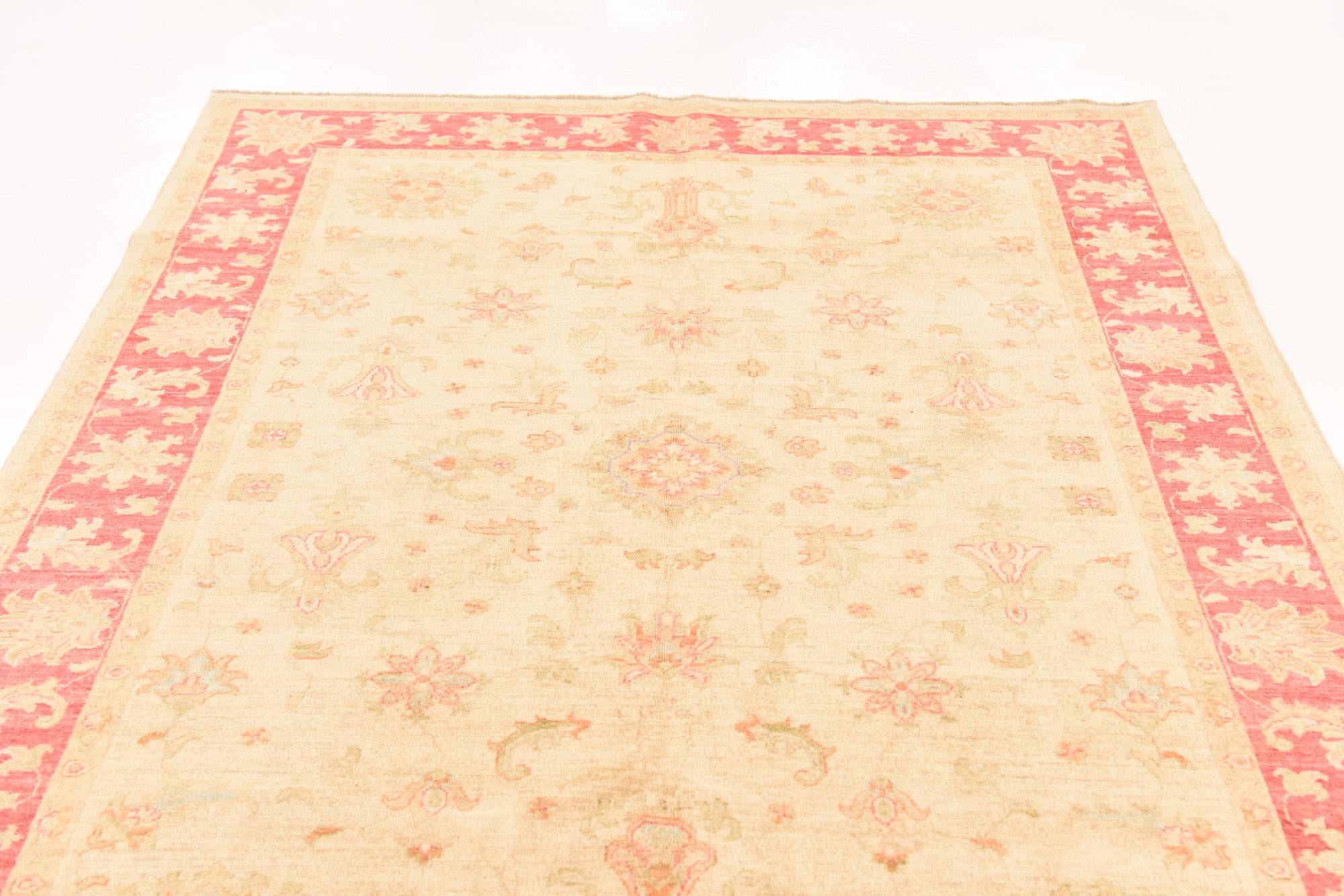 5' 7 x 8' Hand Knotted Peshawar Ziegler Rug