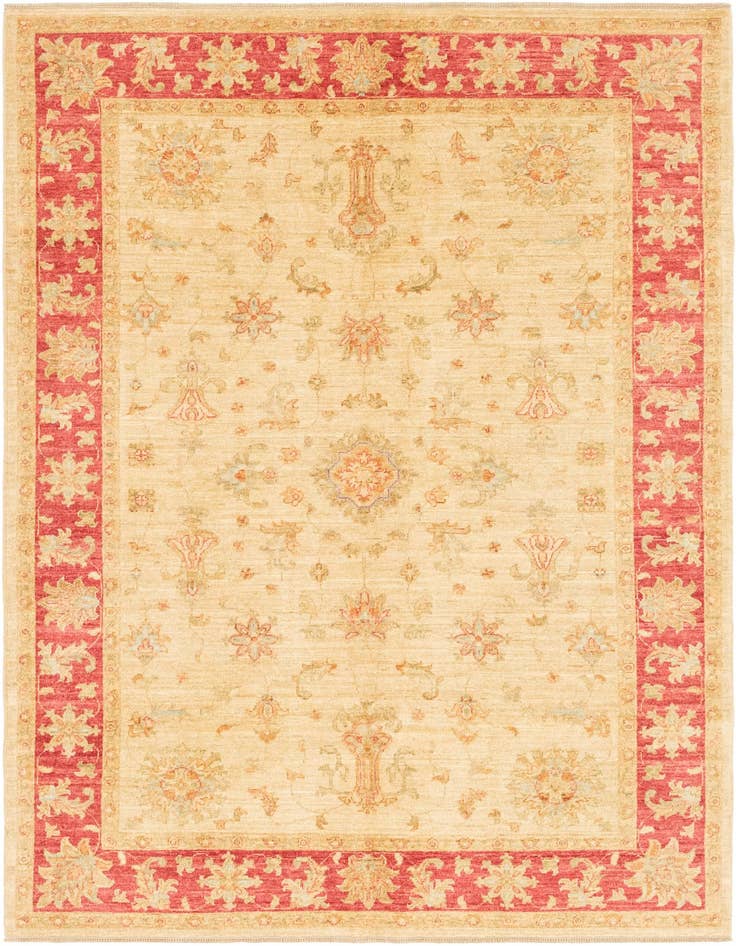 Detail image of 5' 7 x 8' Hand Knotted Peshawar Ziegler Rug
