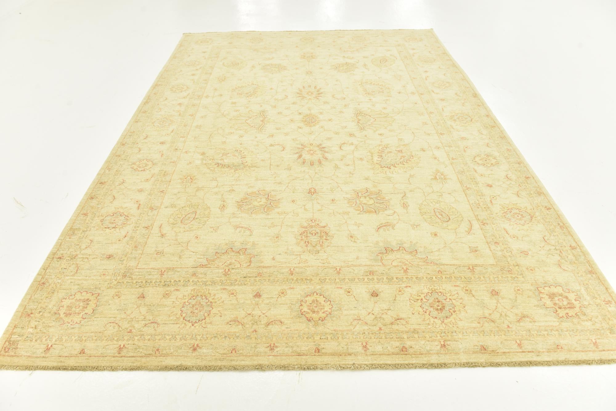 7' x 9' 9 Hand Knotted Peshawar Ziegler Rug