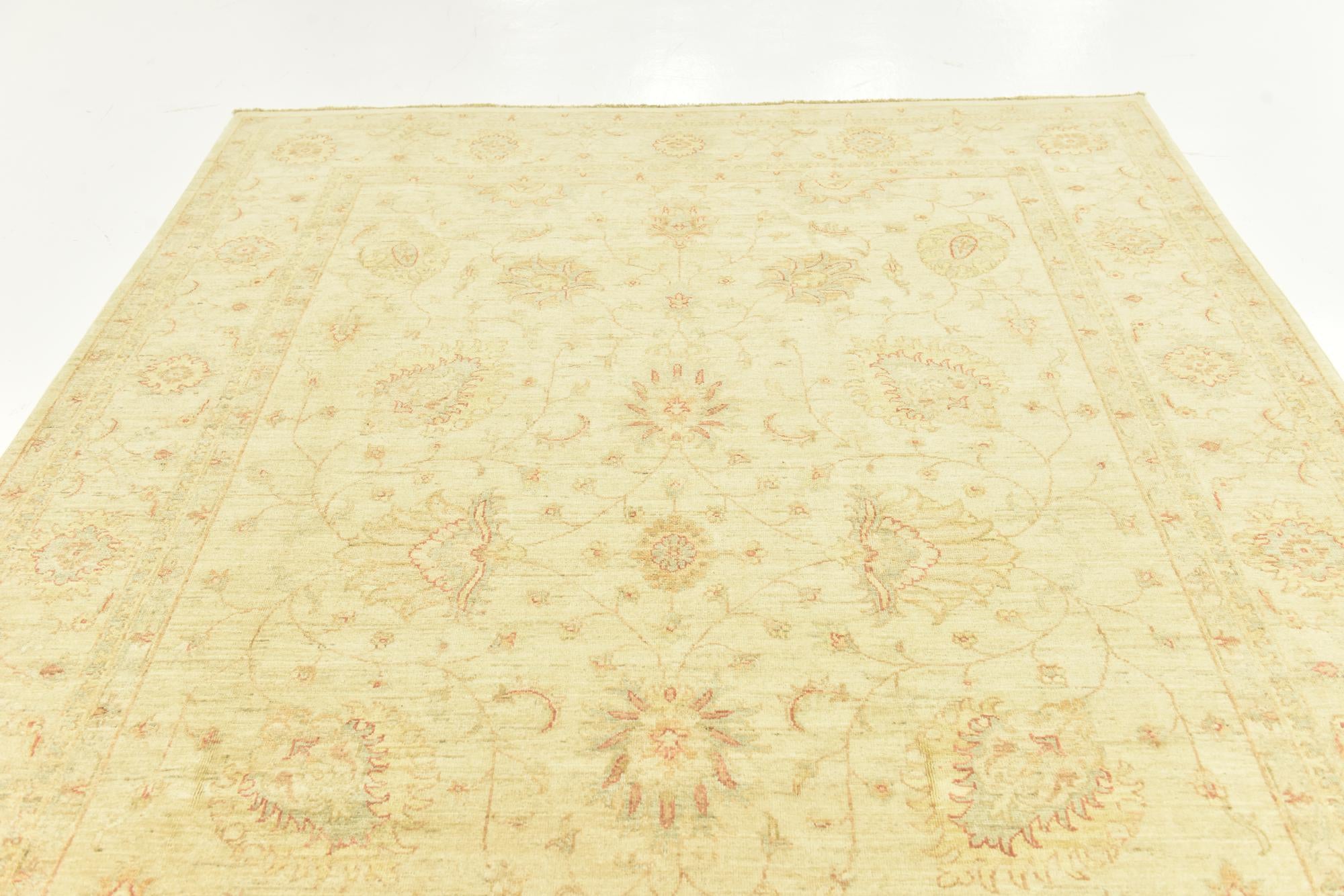 7' x 9' 9 Hand Knotted Peshawar Ziegler Rug