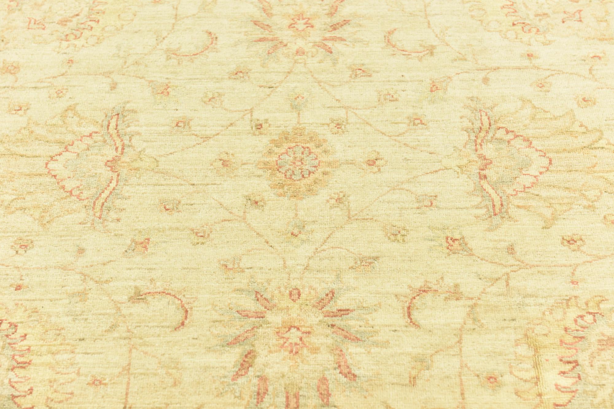 7' x 9' 9 Hand Knotted Peshawar Ziegler Rug