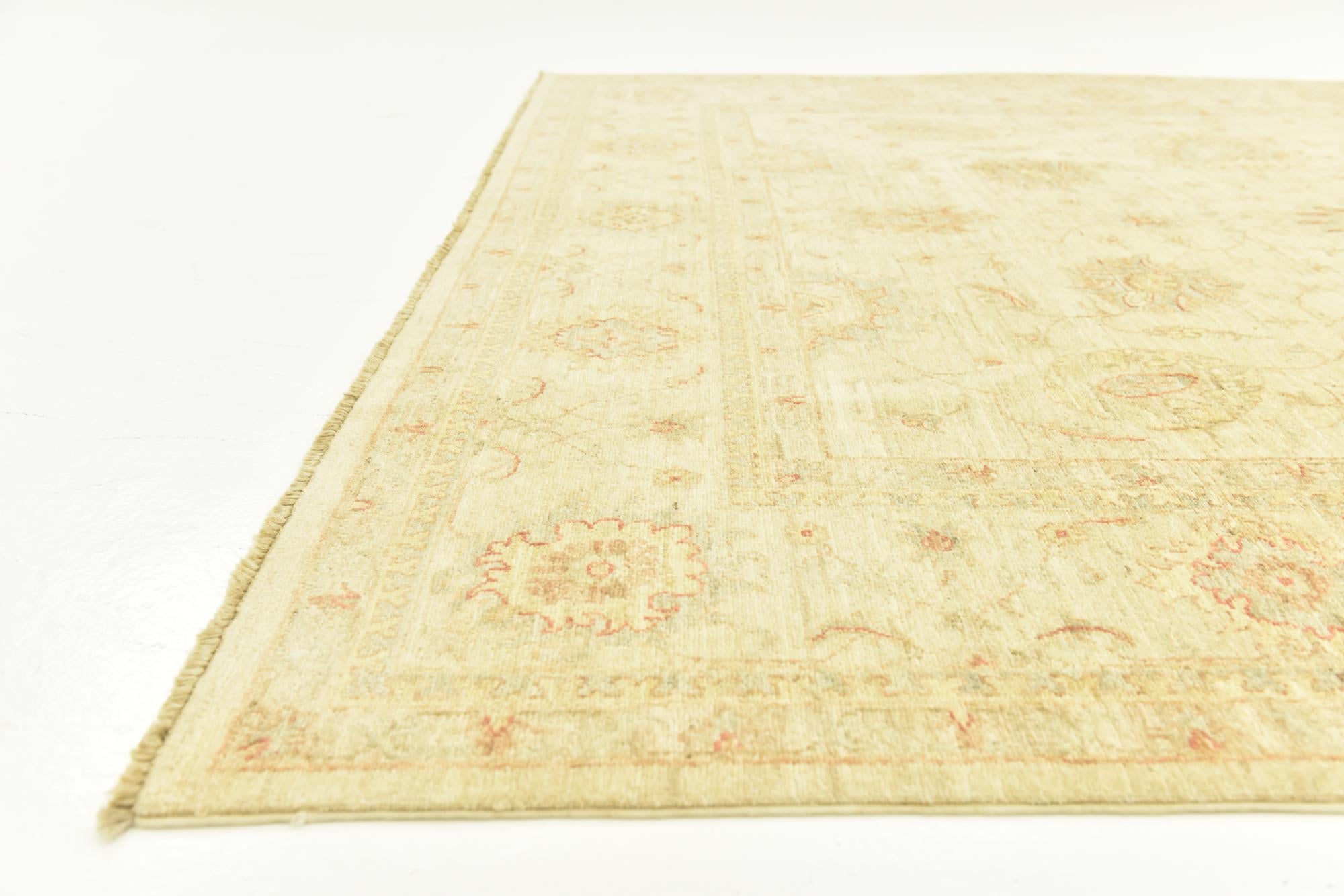 7' x 9' 9 Hand Knotted Peshawar Ziegler Rug