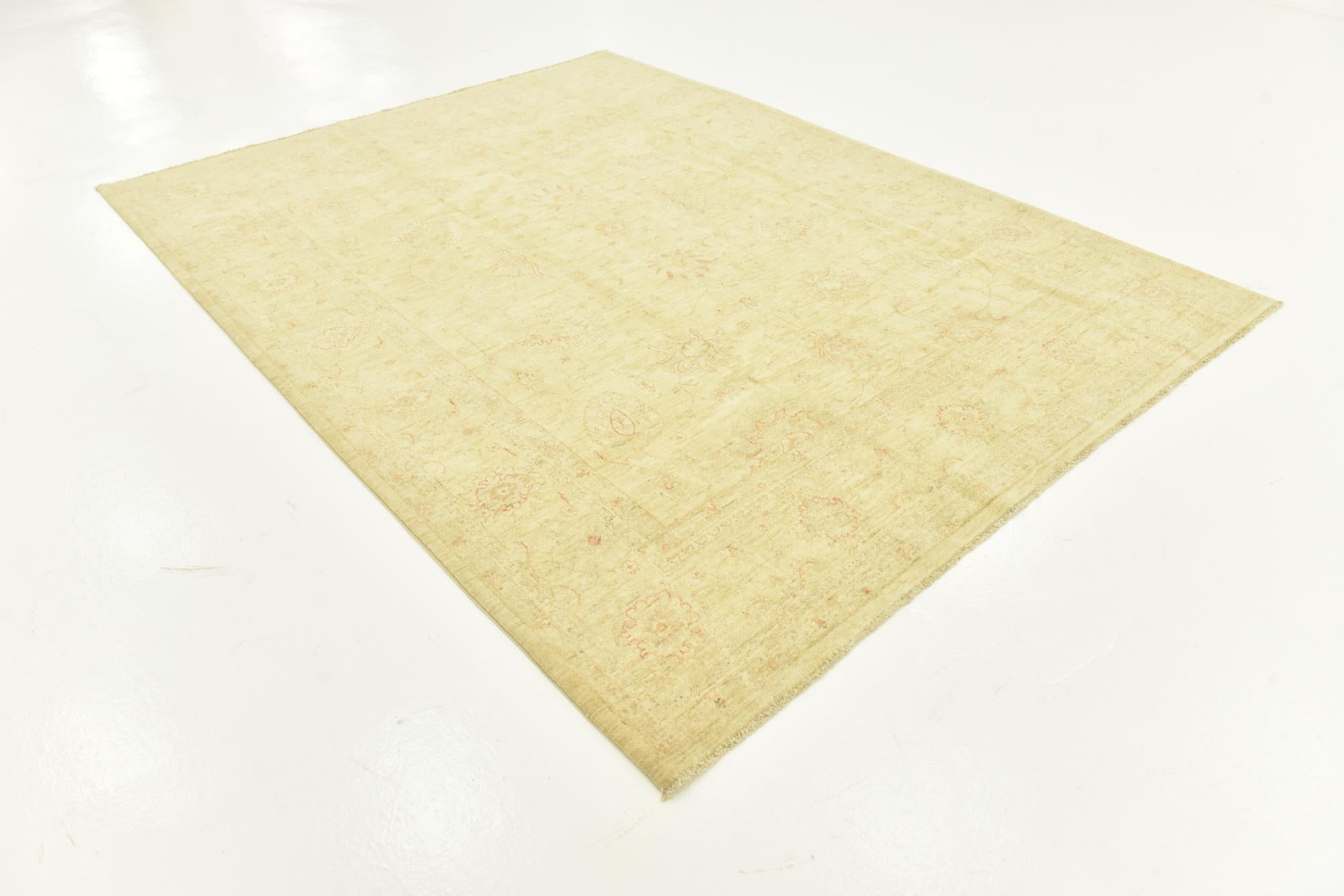7' x 9' 3 Hand Knotted Peshawar Ziegler Rug