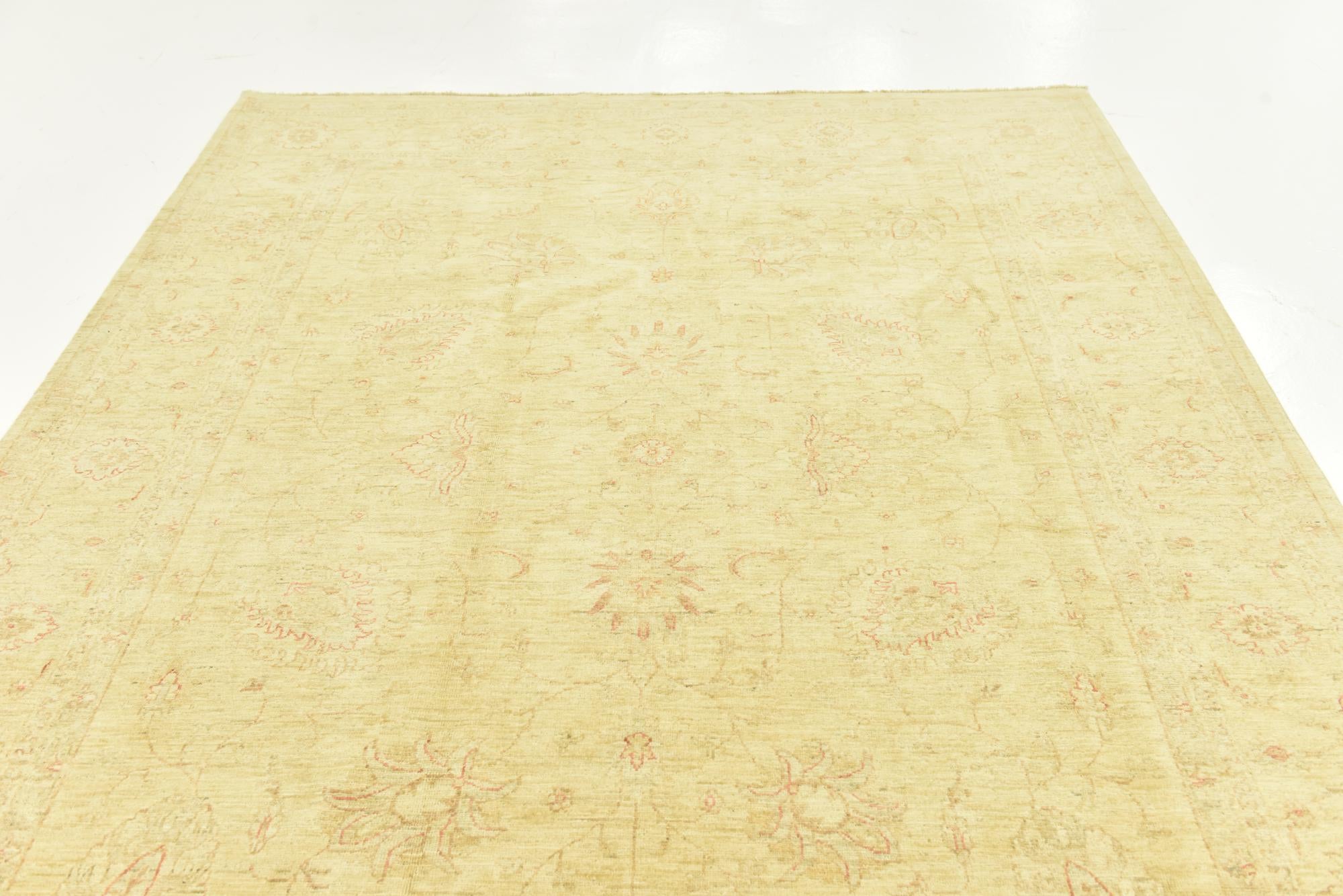 7' x 9' 3 Hand Knotted Peshawar Ziegler Rug