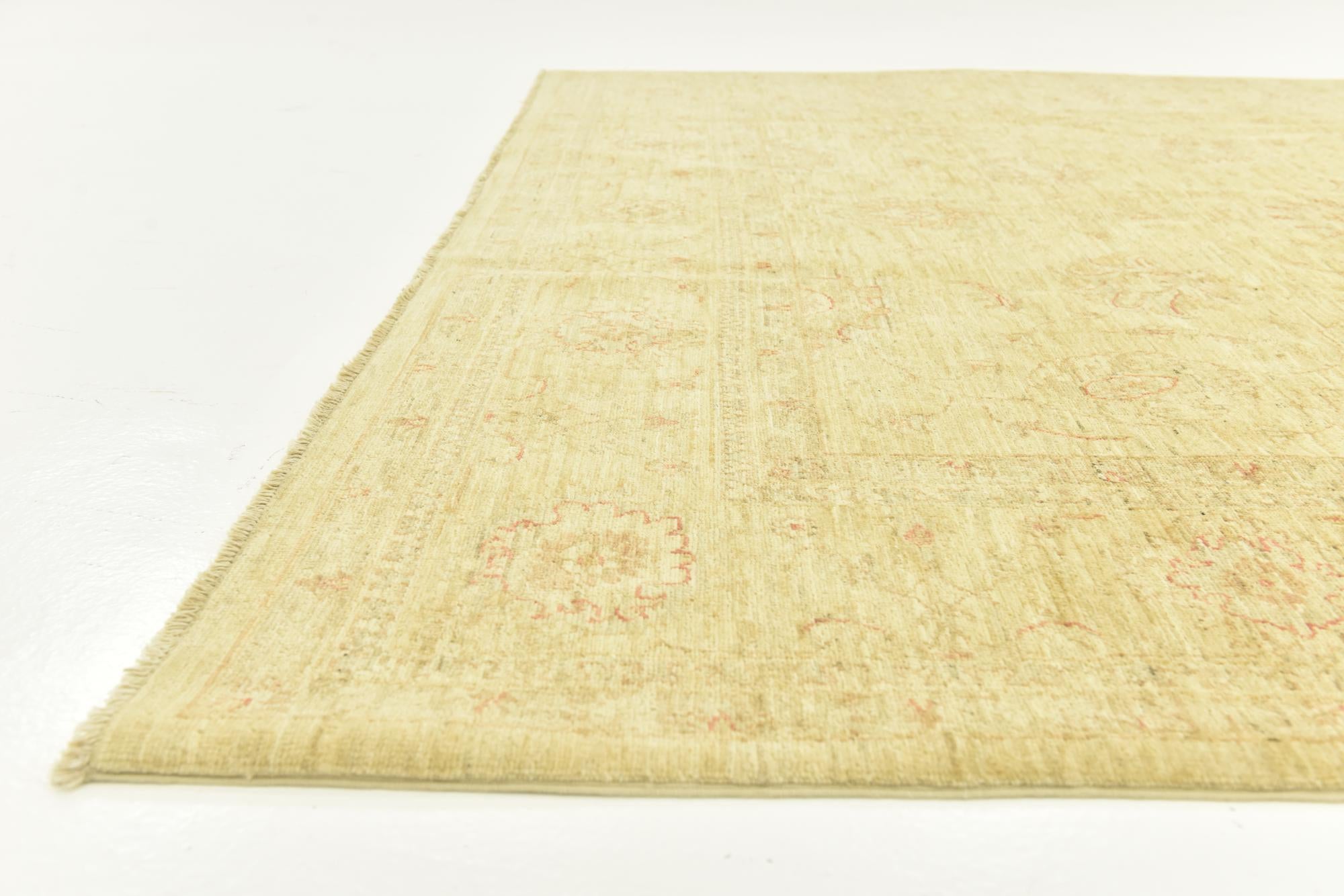 7' x 9' 3 Hand Knotted Peshawar Ziegler Rug