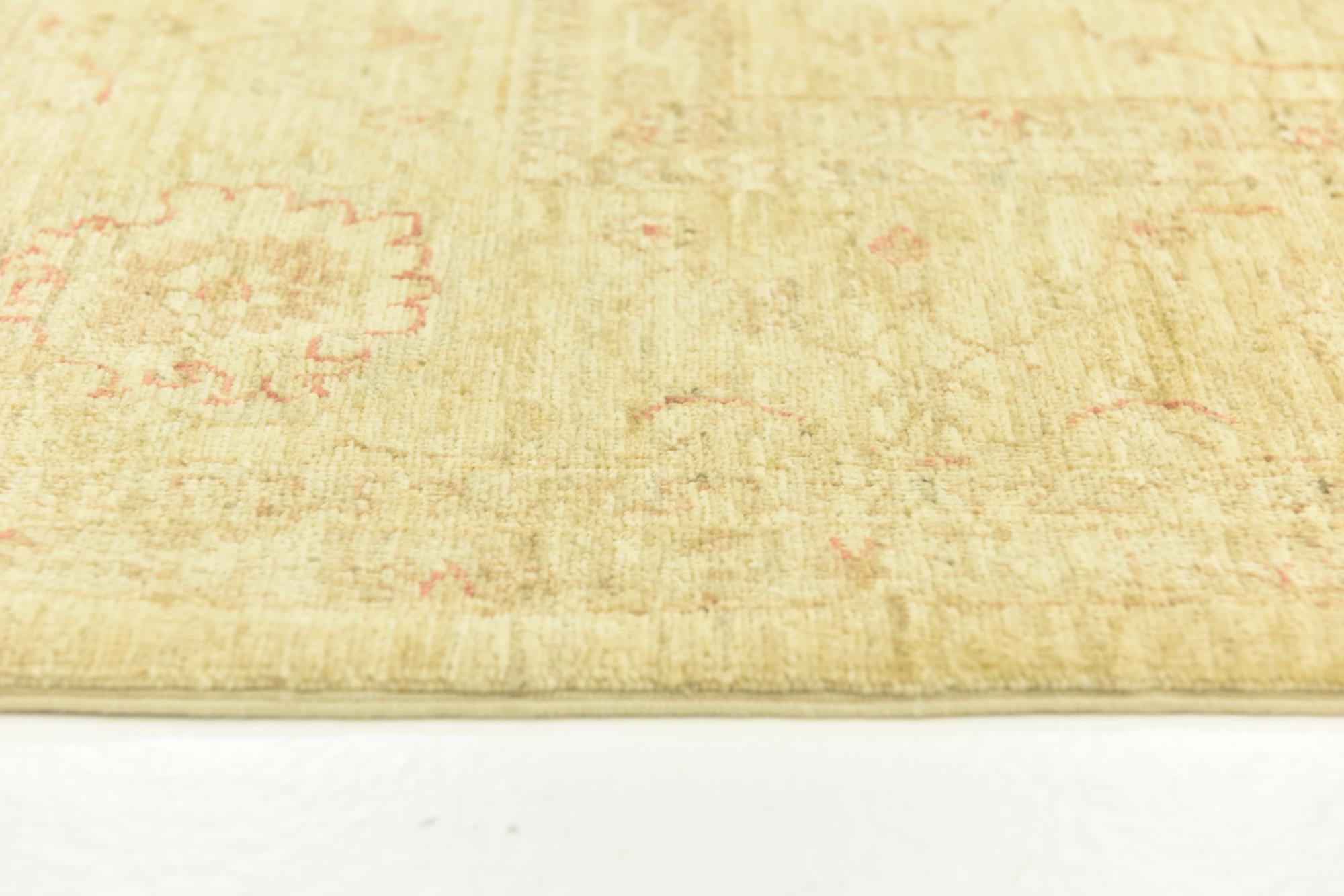 7' x 9' 3 Hand Knotted Peshawar Ziegler Rug