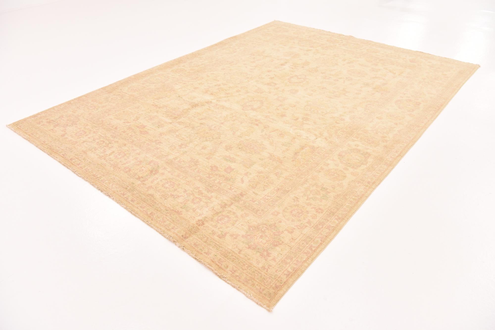 6' 11 x 9' 9 Hand Knotted Peshawar Ziegler Rug