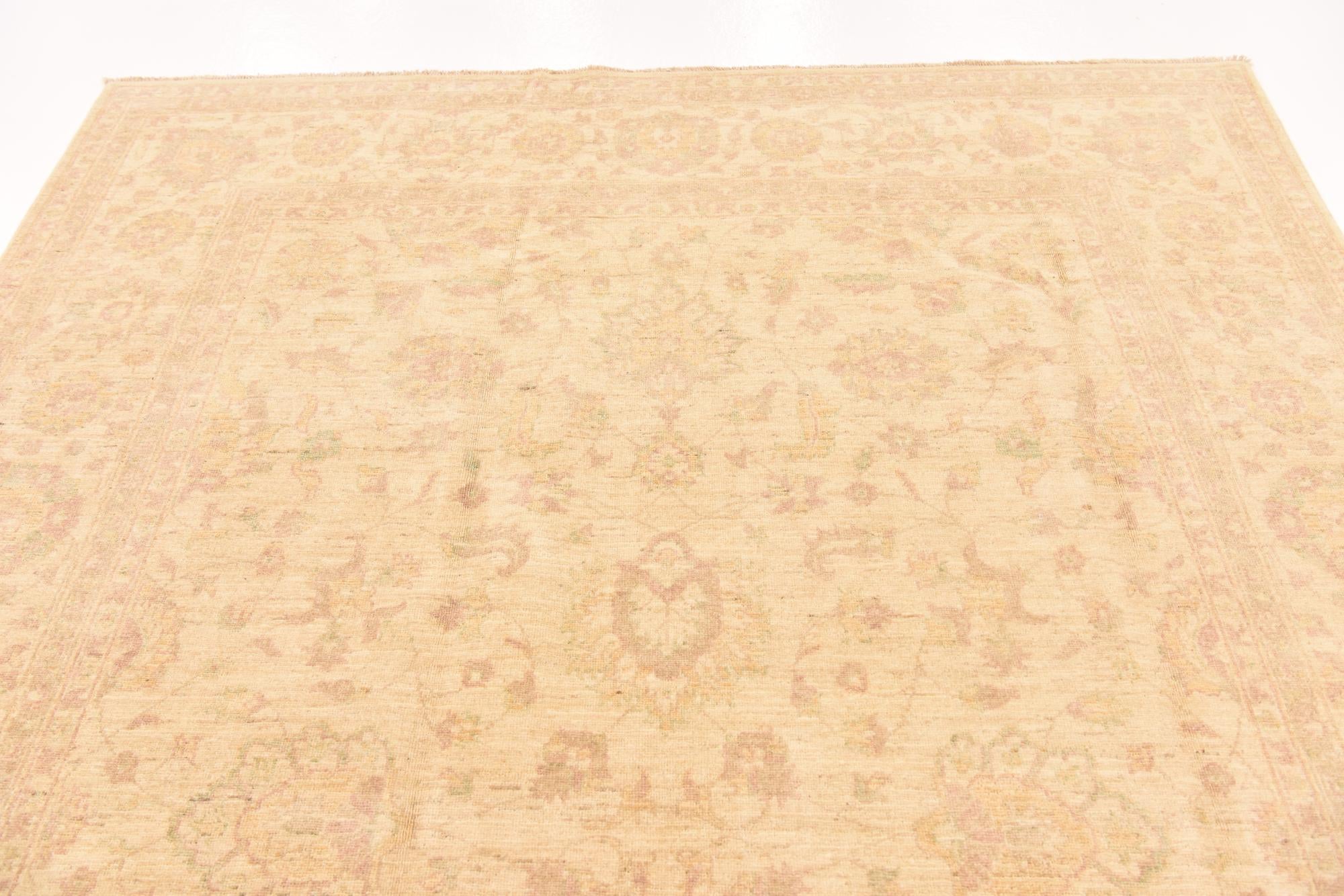 6' 11 x 9' 9 Hand Knotted Peshawar Ziegler Rug