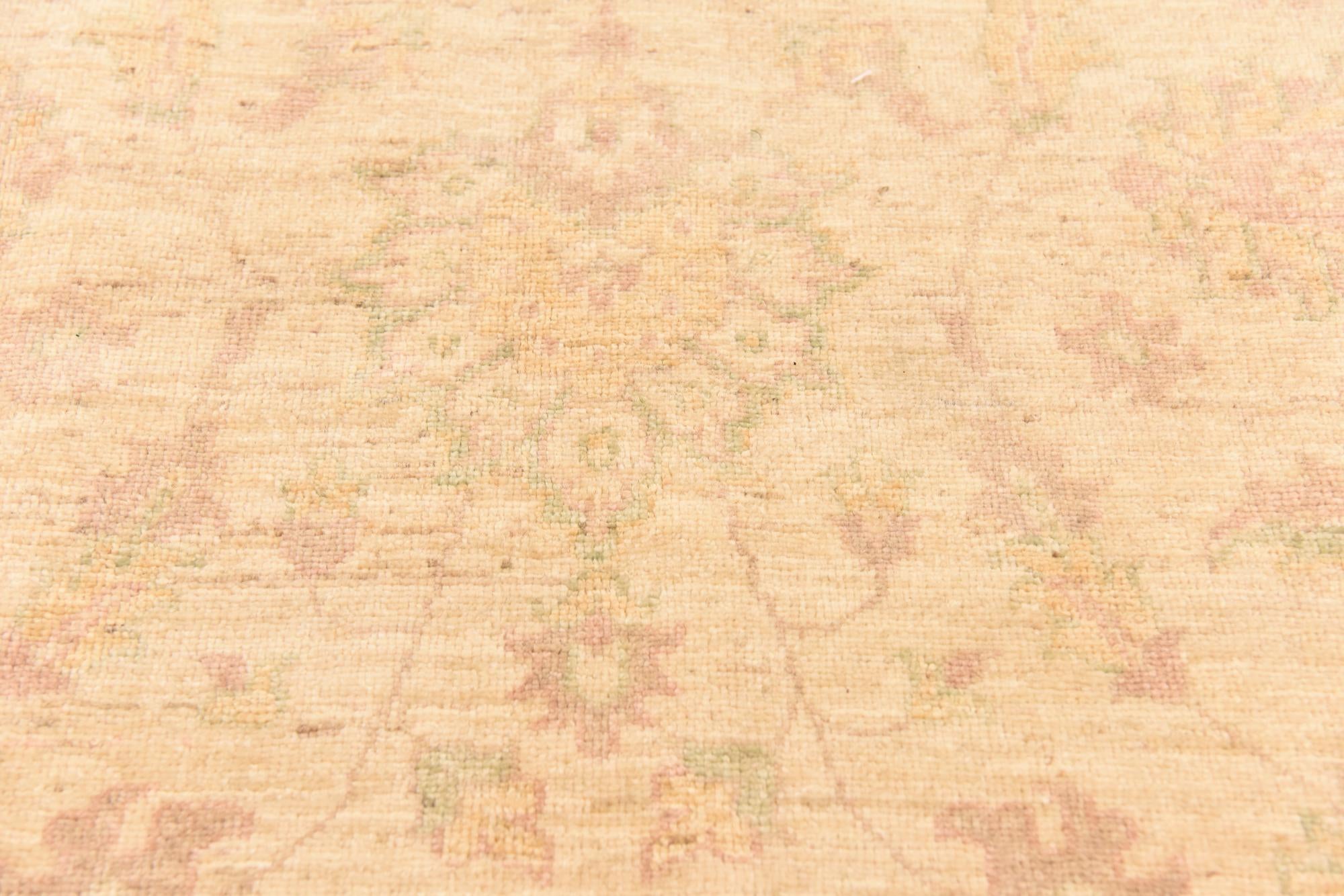6' 11 x 9' 9 Hand Knotted Peshawar Ziegler Rug