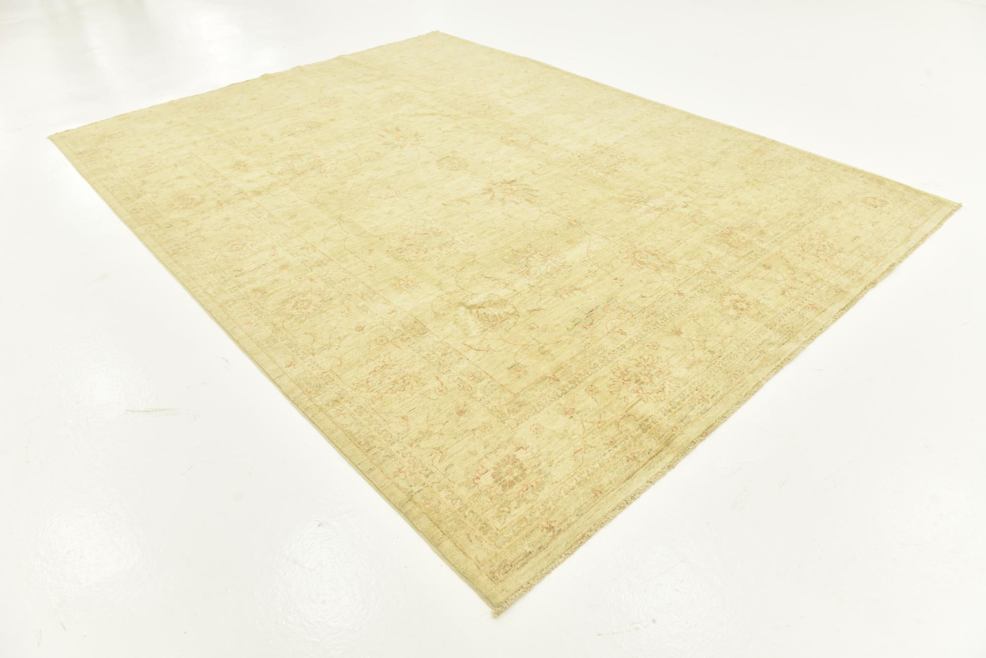 7' x 9' 5 Hand Knotted Peshawar Ziegler Rug