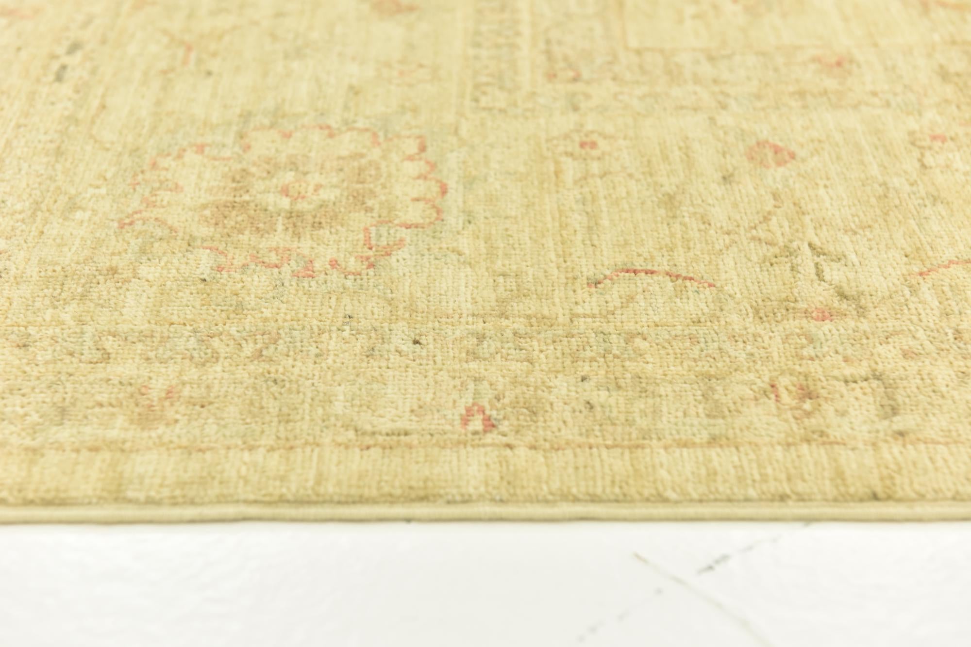 7' x 9' 5 Hand Knotted Peshawar Ziegler Rug