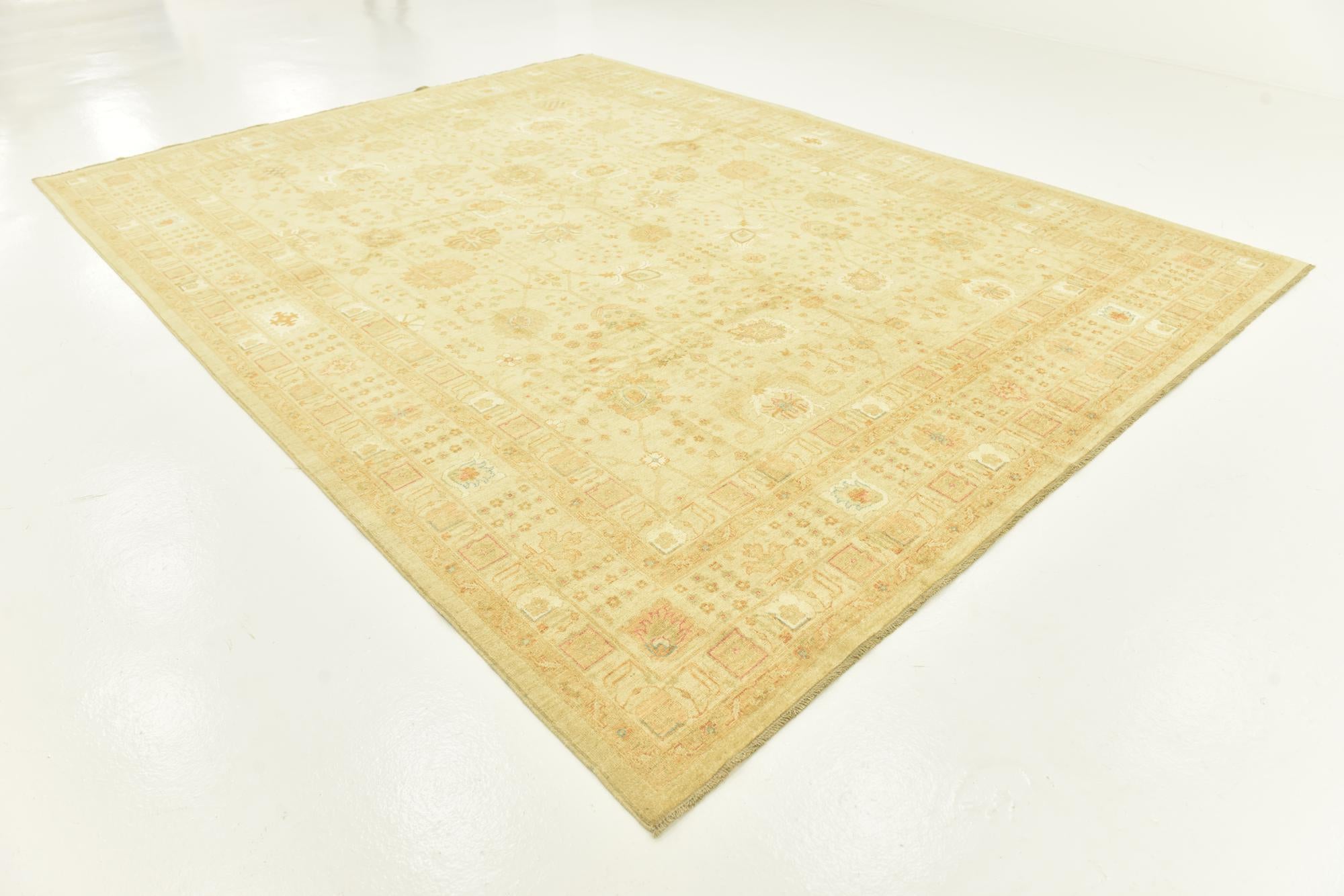 9' 10 x 13' Hand Knotted Peshawar Ziegler Rug