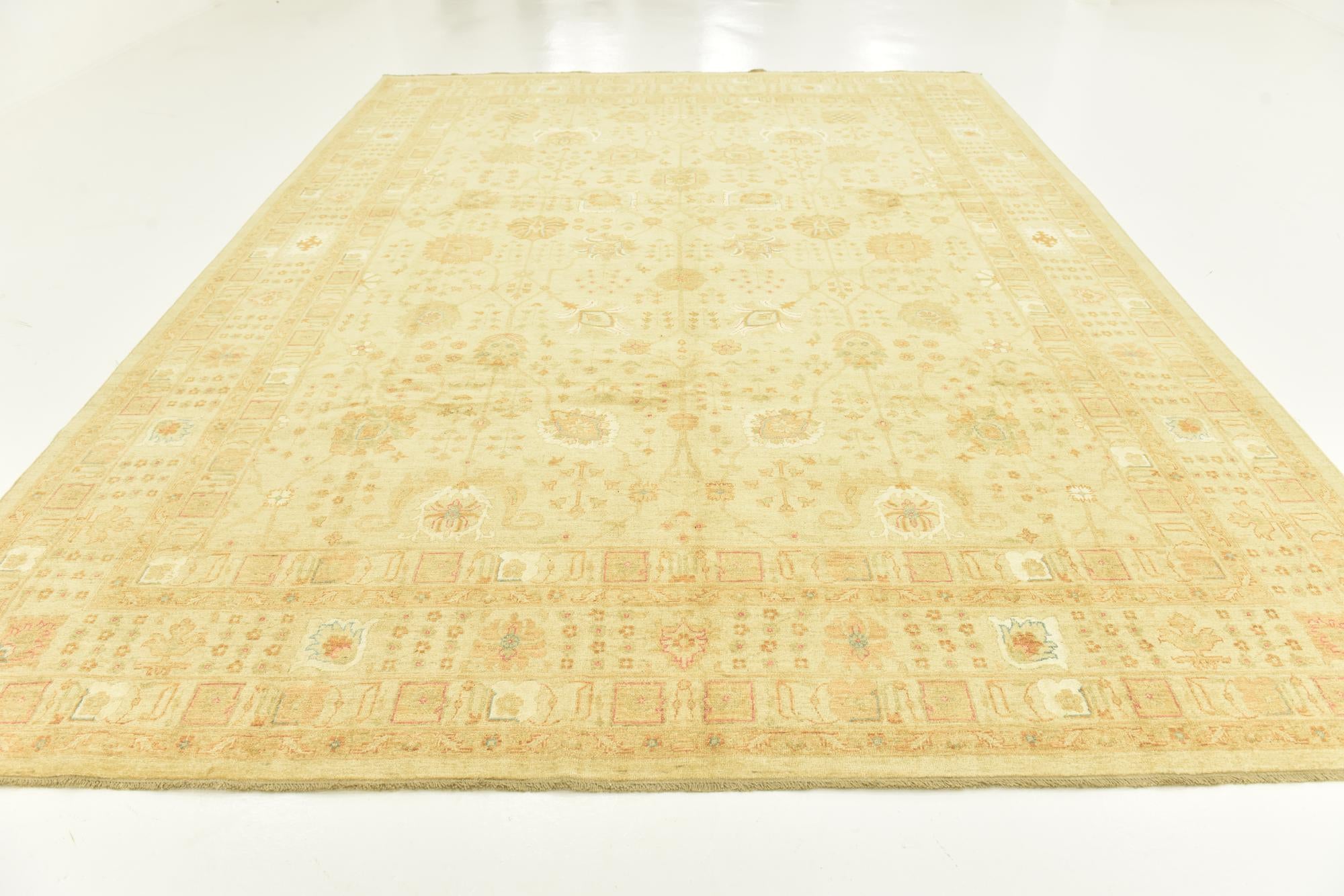 9' 10 x 13' Hand Knotted Peshawar Ziegler Rug