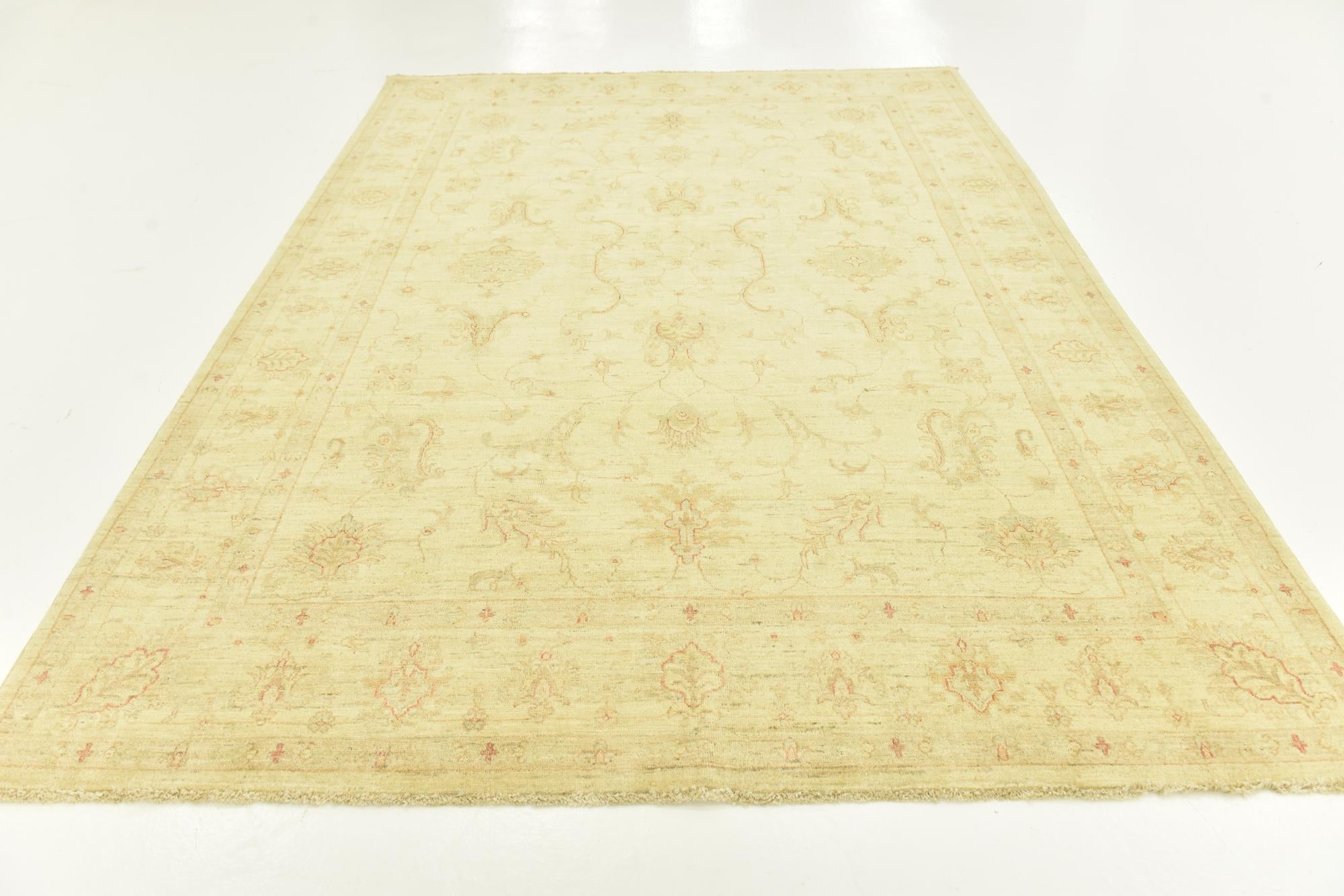 7' x 9' 7 Hand Knotted Peshawar Ziegler Rug