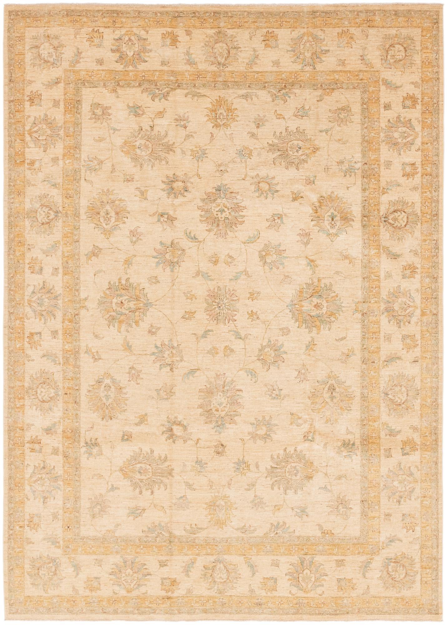 8' 9 x 12' Hand Knotted Peshawar Ziegler Rug