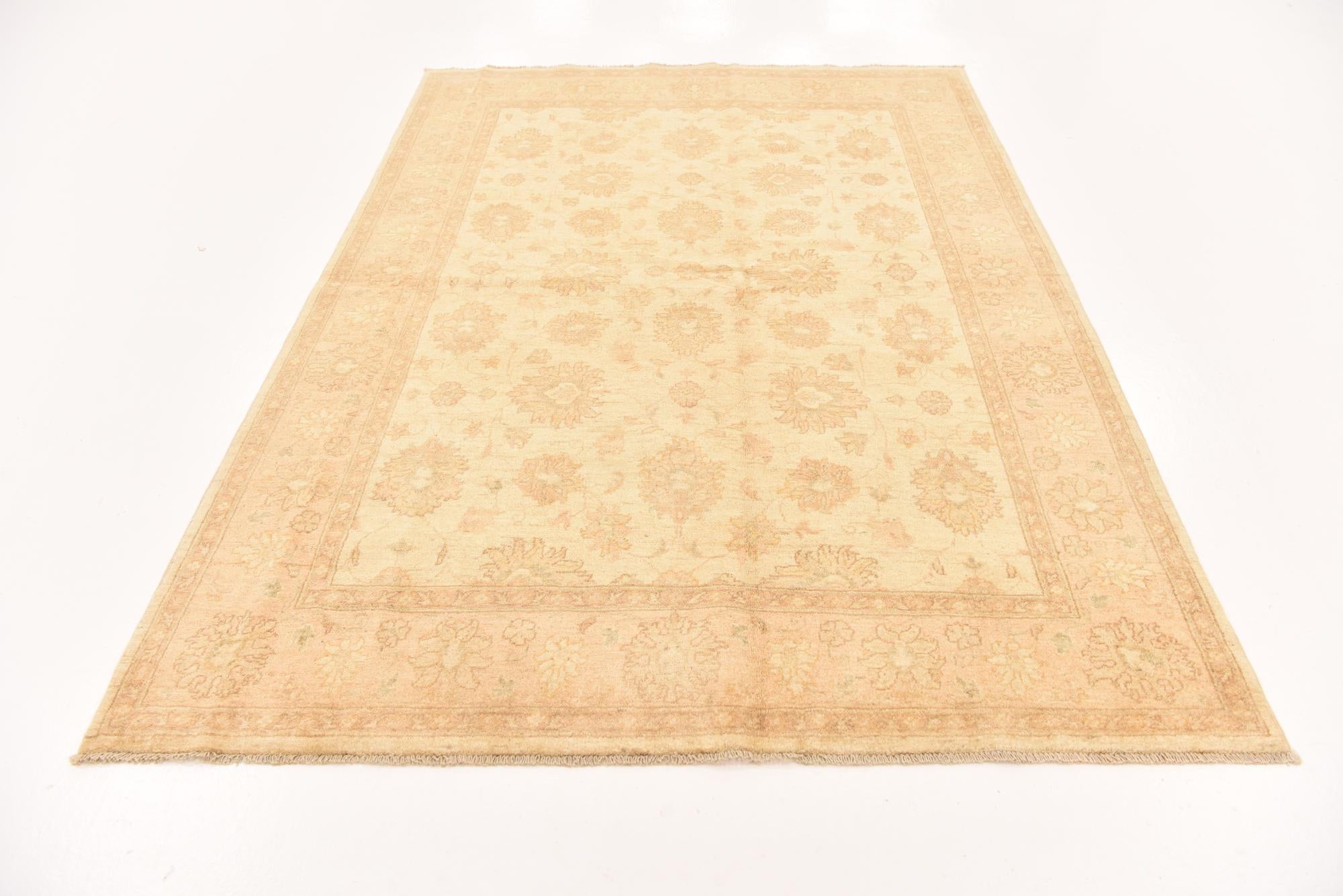 5' 9 x 8' Hand Knotted Peshawar Ziegler Rug