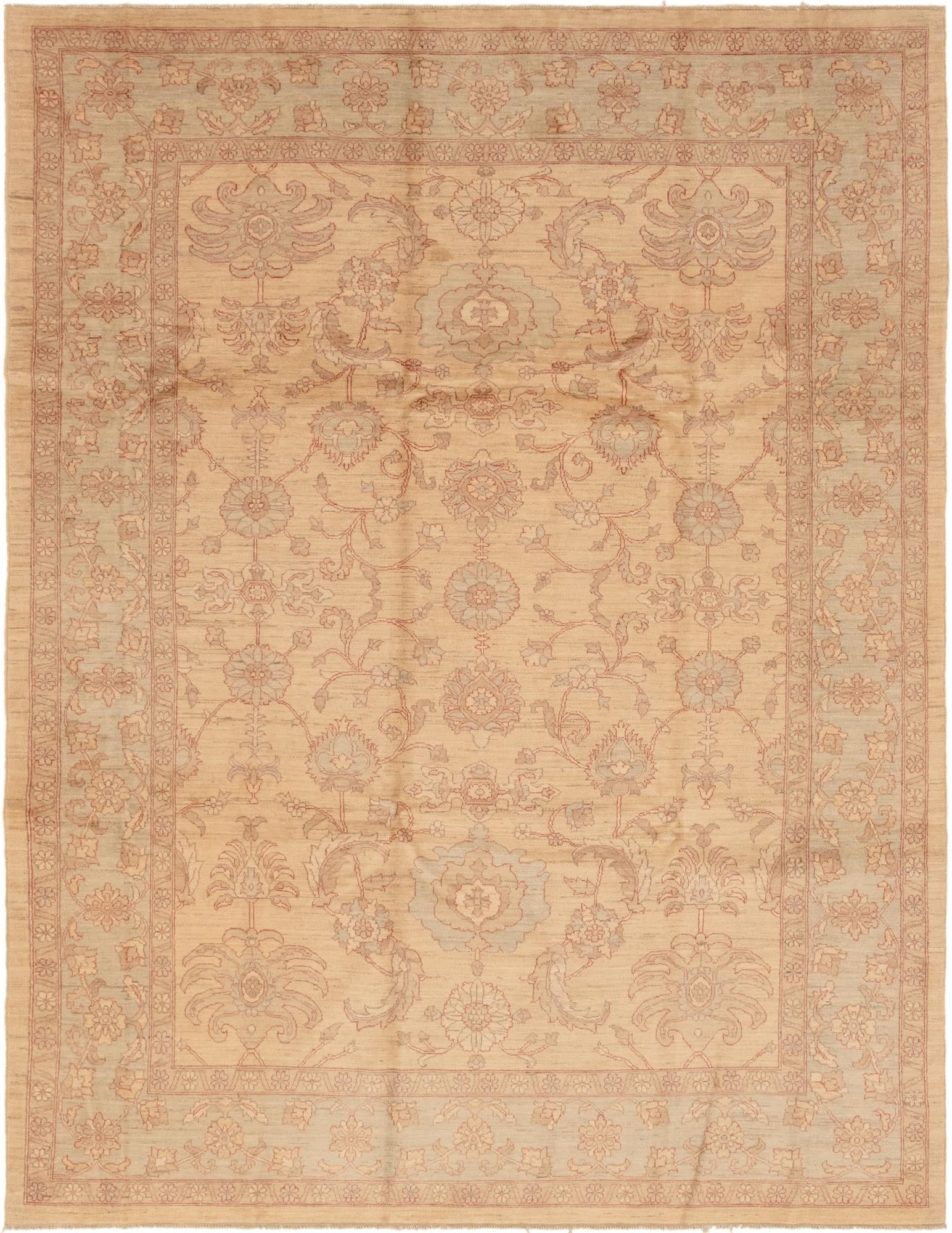 9' x 12' 2 Hand Knotted Peshawar Ziegler Rug