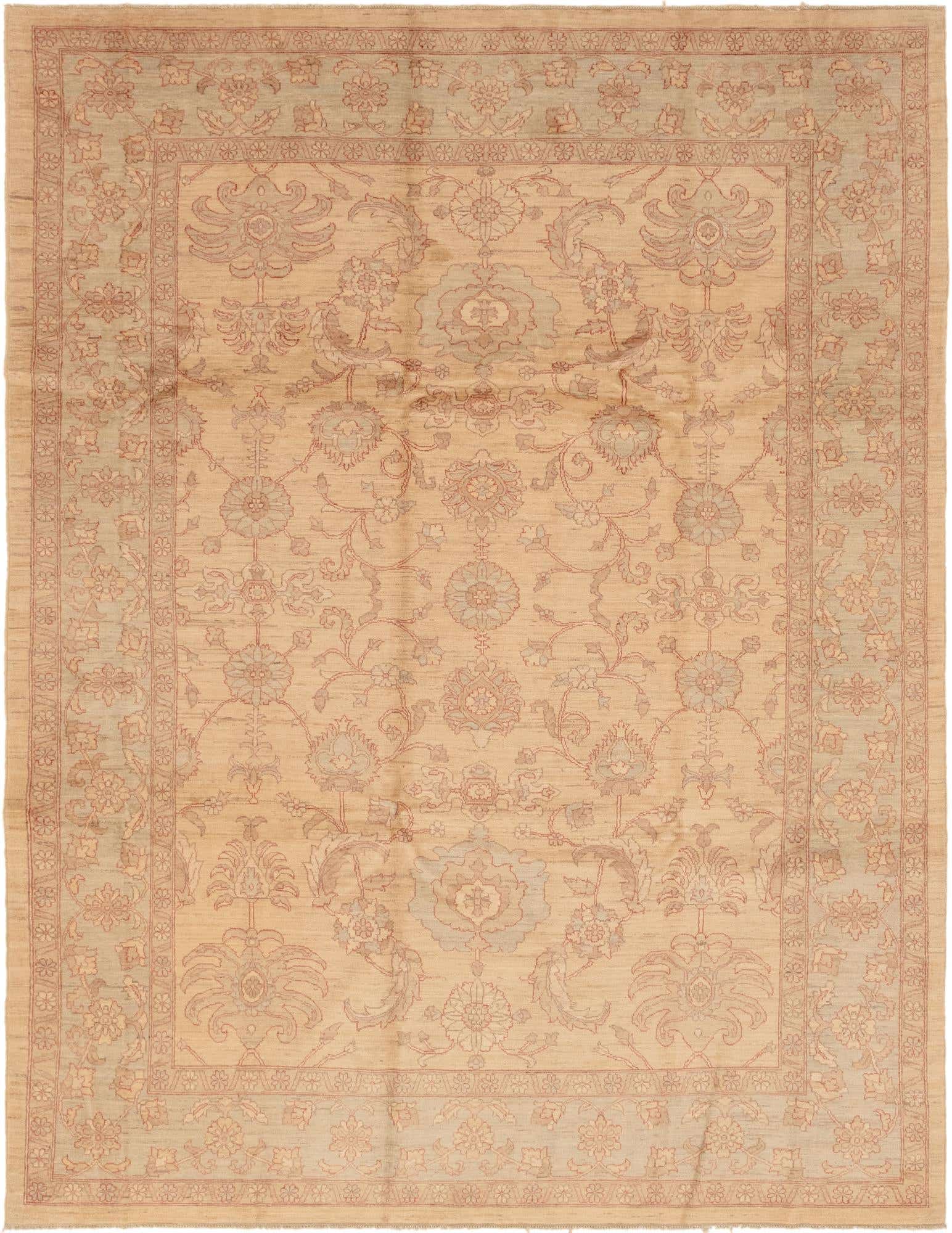 9' x 12' 2 Hand Knotted Peshawar Ziegler Rug