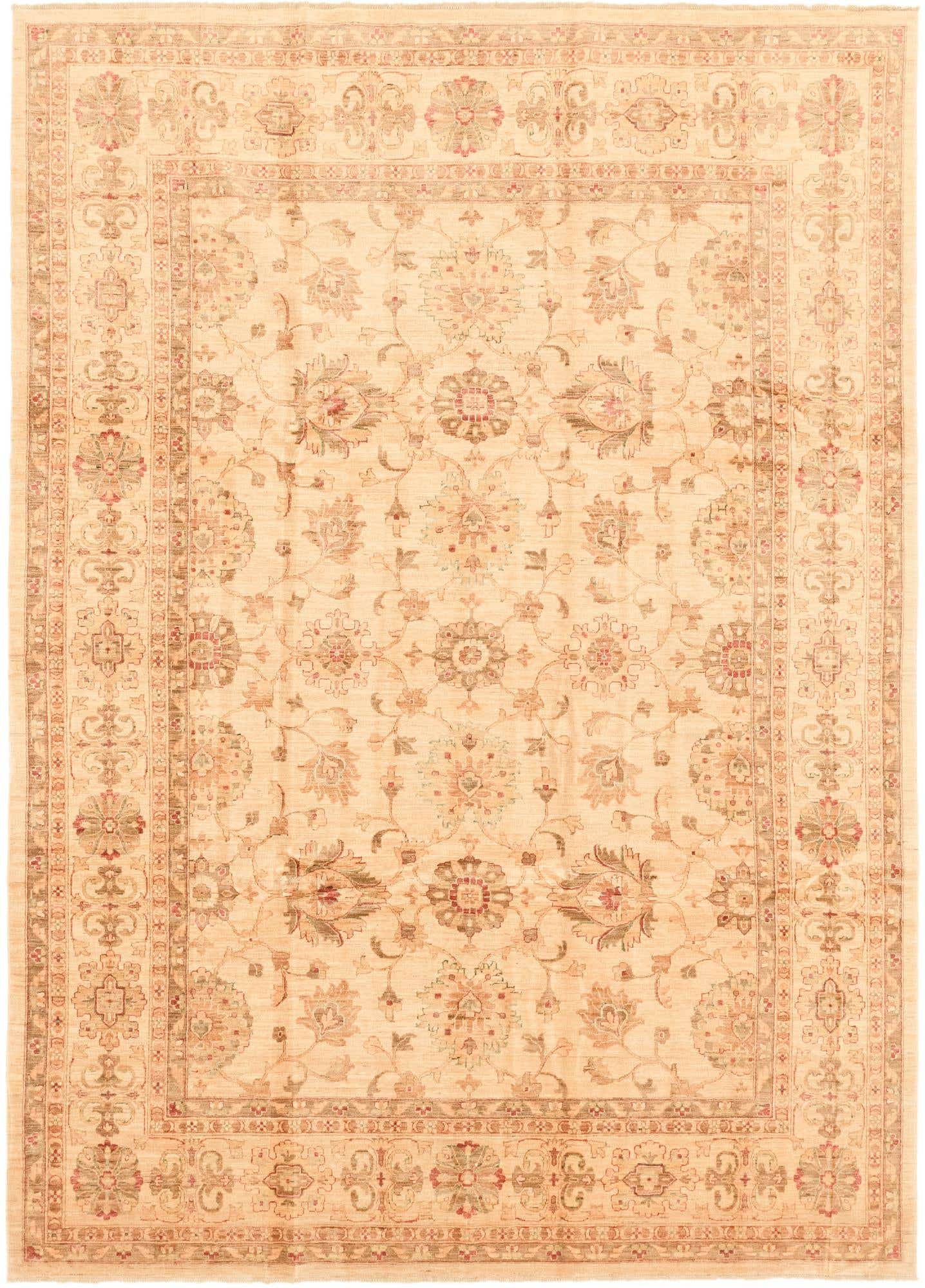 8' 10 x 12' 3 Hand Knotted Peshawar Ziegler Rug