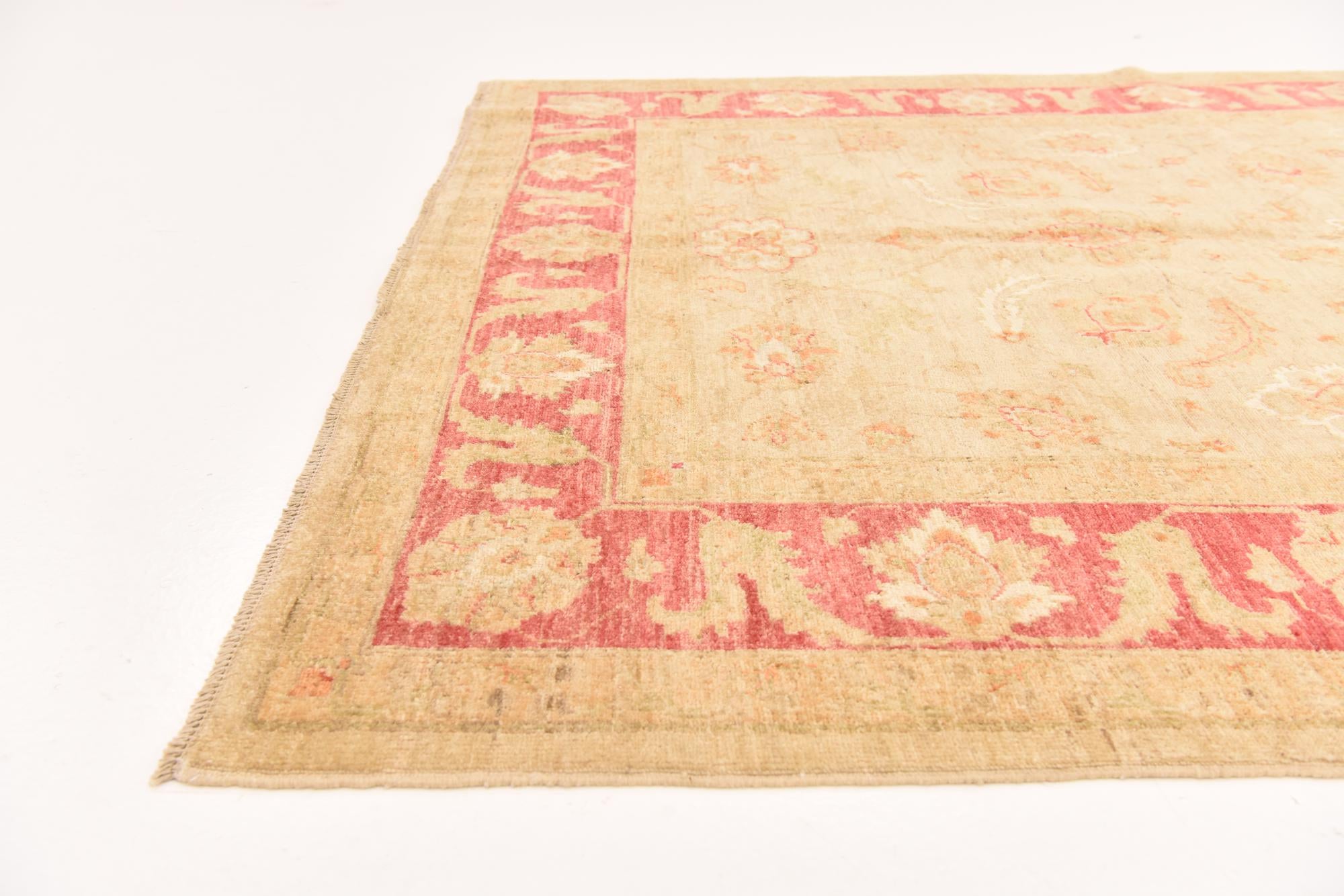 5' 7 x 7' 8 Hand Knotted Peshawar Ziegler Rug