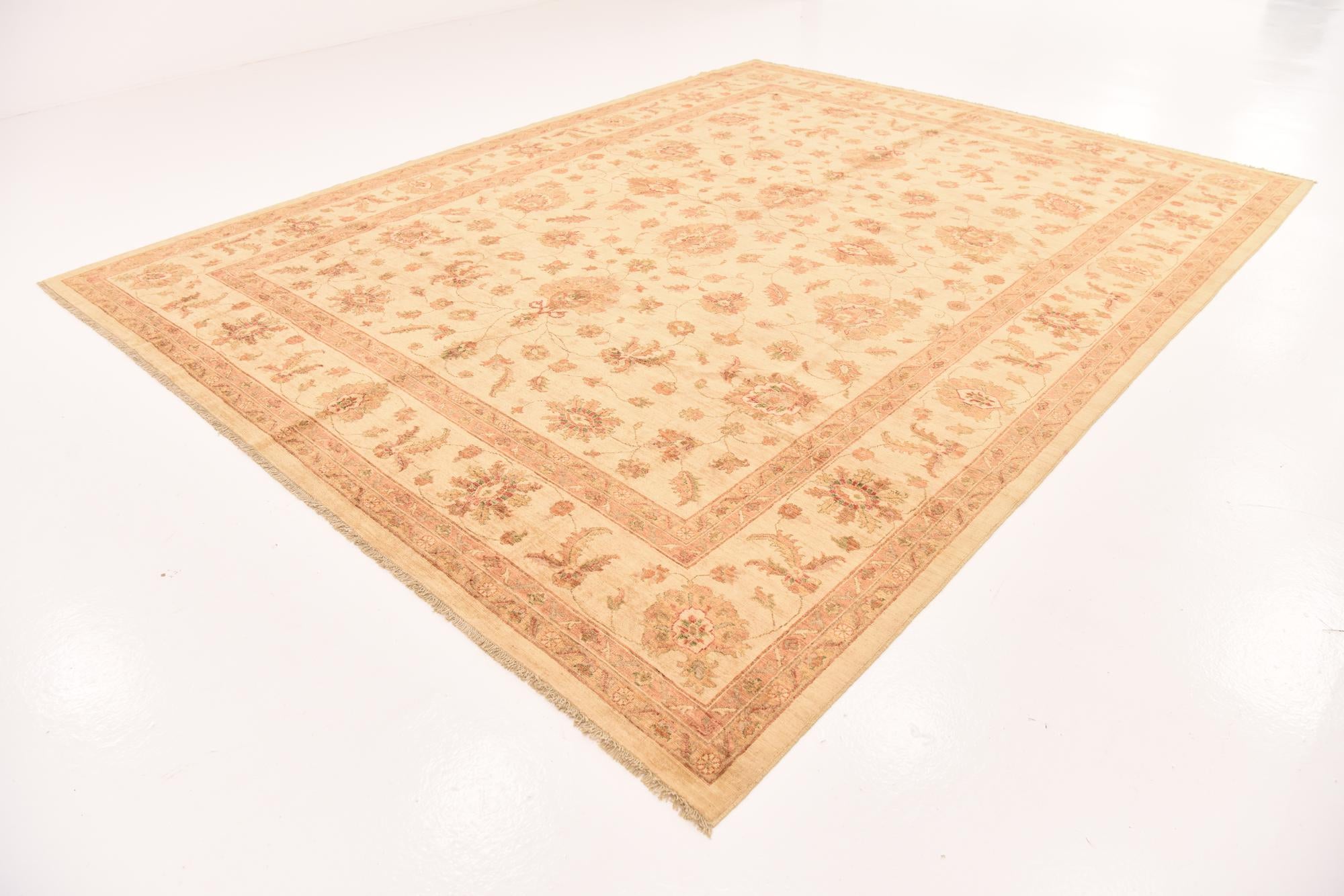 9' 10 x 13' Hand Knotted Peshawar Ziegler Rug
