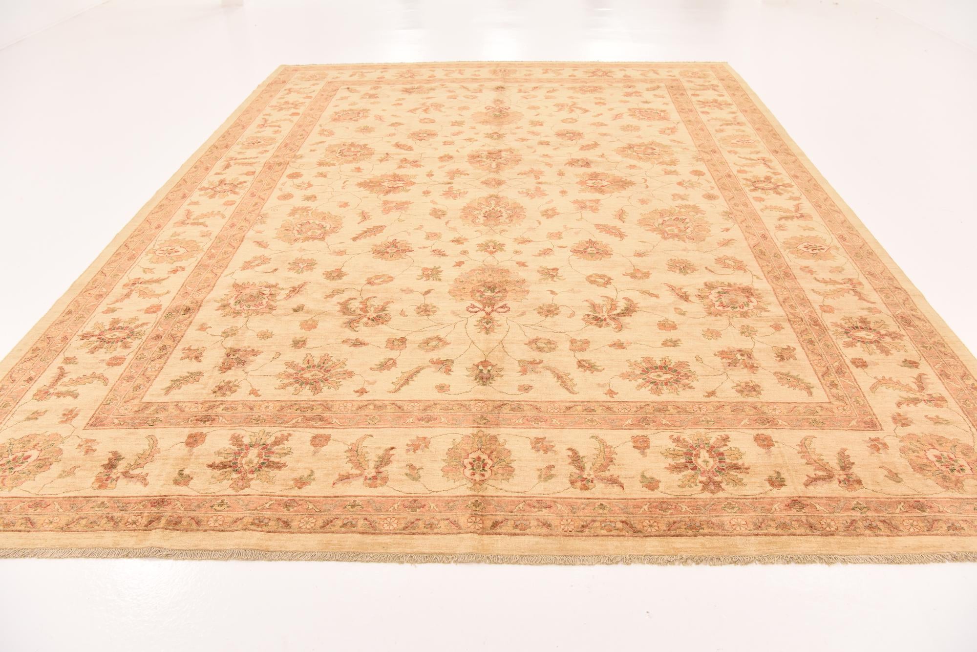 9' 10 x 13' Hand Knotted Peshawar Ziegler Rug