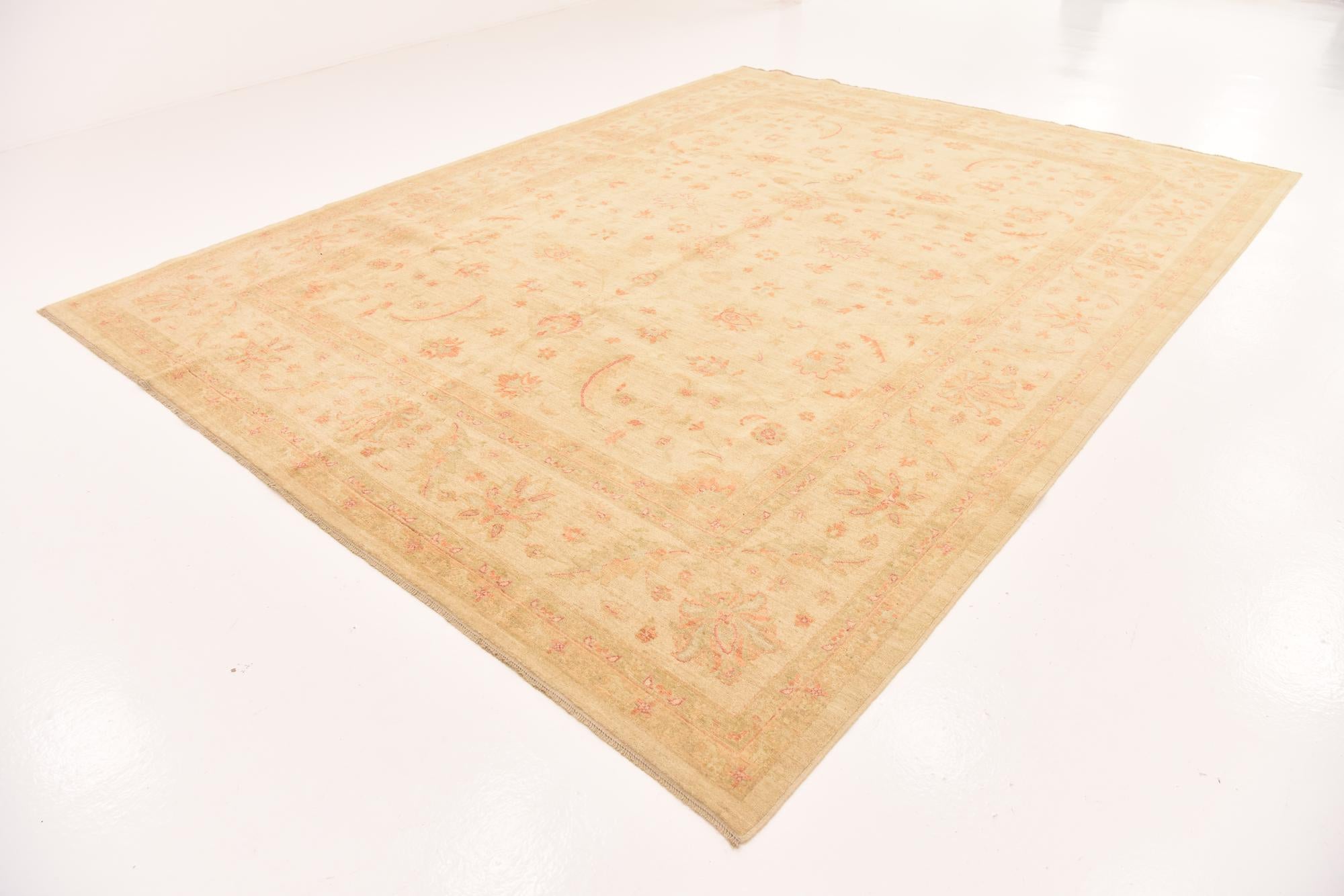9' 9 x 12' 10 Hand Knotted Peshawar Ziegler Rug