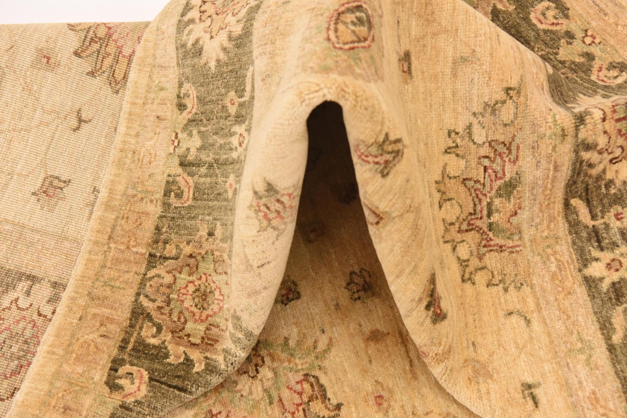 5' 8 x 8' Hand Knotted Peshawar Ziegler Rug