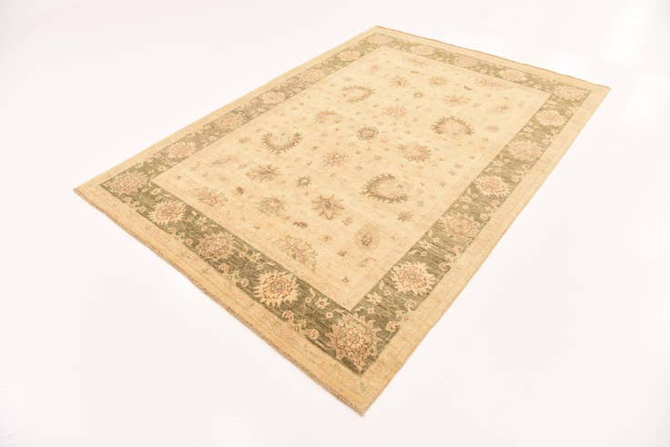 Detail image of 5' 8 x 8' Hand Knotted Peshawar Ziegler Rug