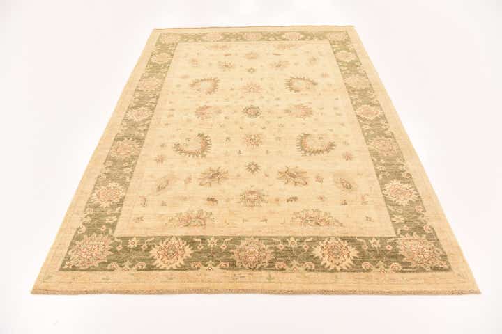 5' 8 x 8' Hand Knotted Peshawar Ziegler Rug