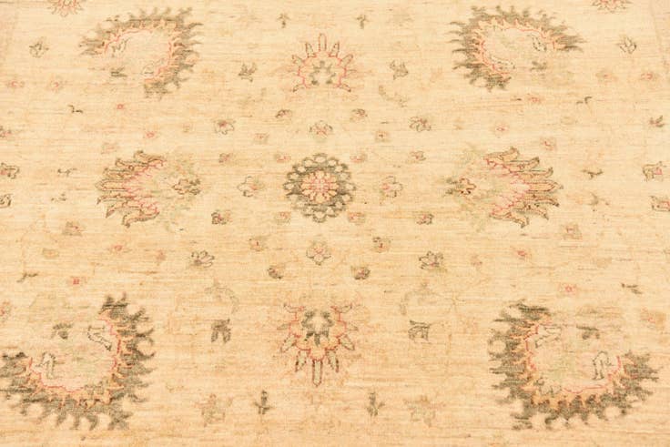 Detail image of 5' 8 x 8' Hand Knotted Peshawar Ziegler Rug