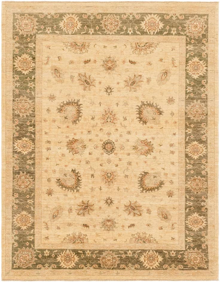 Detail image of 5' 8 x 8' Hand Knotted Peshawar Ziegler Rug