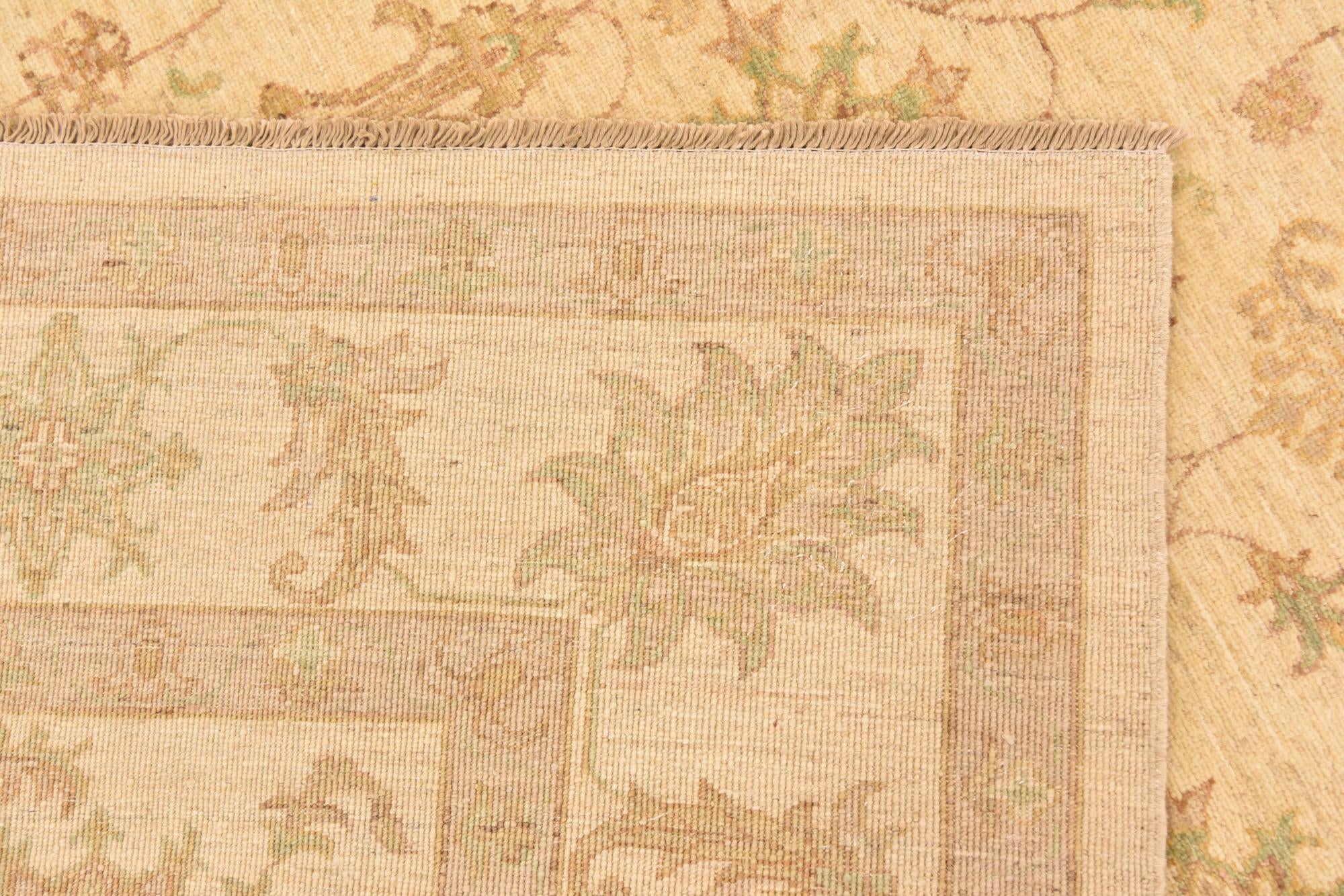 5' 8 x 8' Hand Knotted Peshawar Ziegler Rug