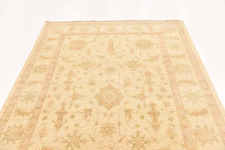Detail image of 5' 8 x 8' Hand Knotted Peshawar Ziegler Rug