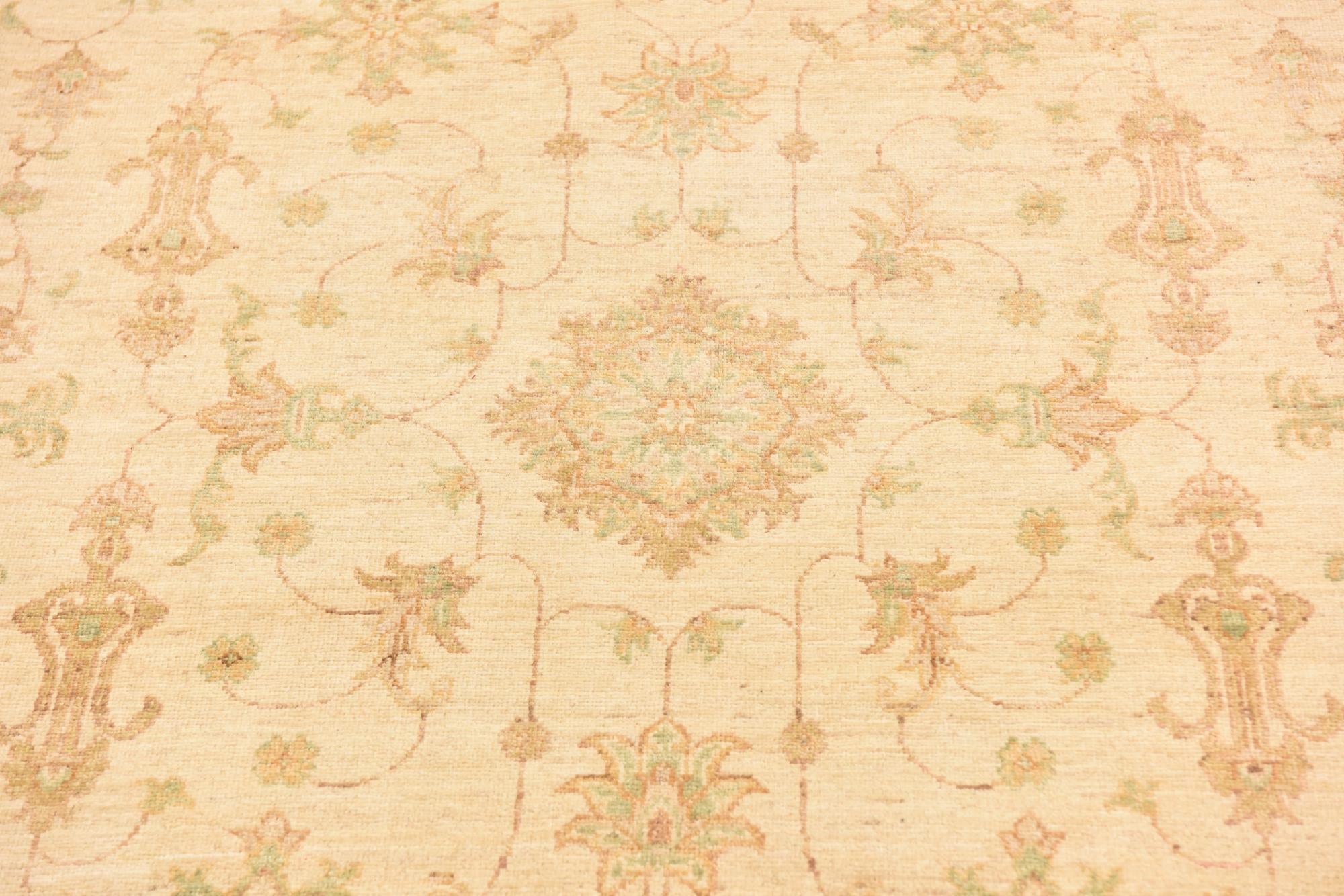 5' 8 x 8' Hand Knotted Peshawar Ziegler Rug
