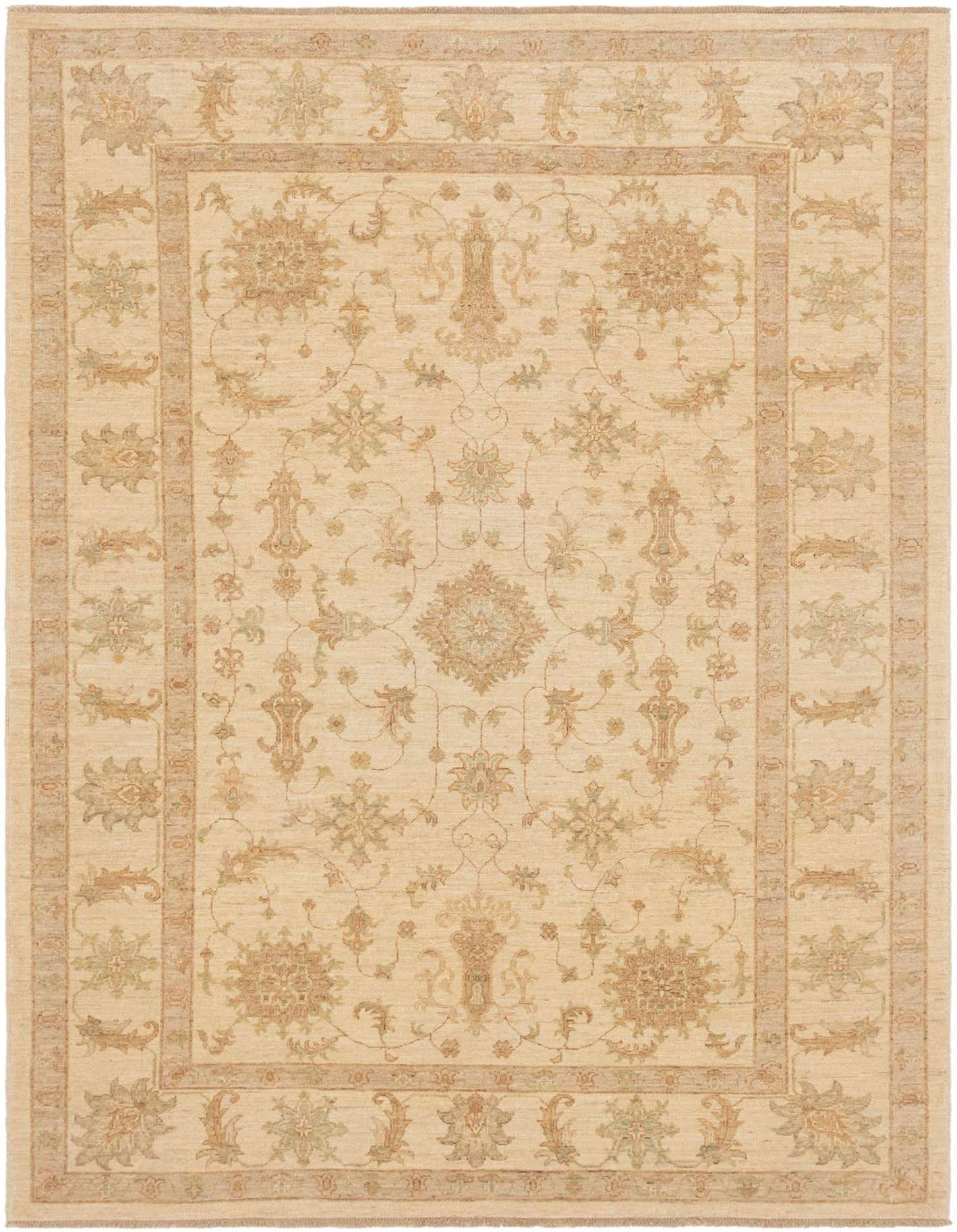 5' 8 x 8' Hand Knotted Peshawar Ziegler Rug