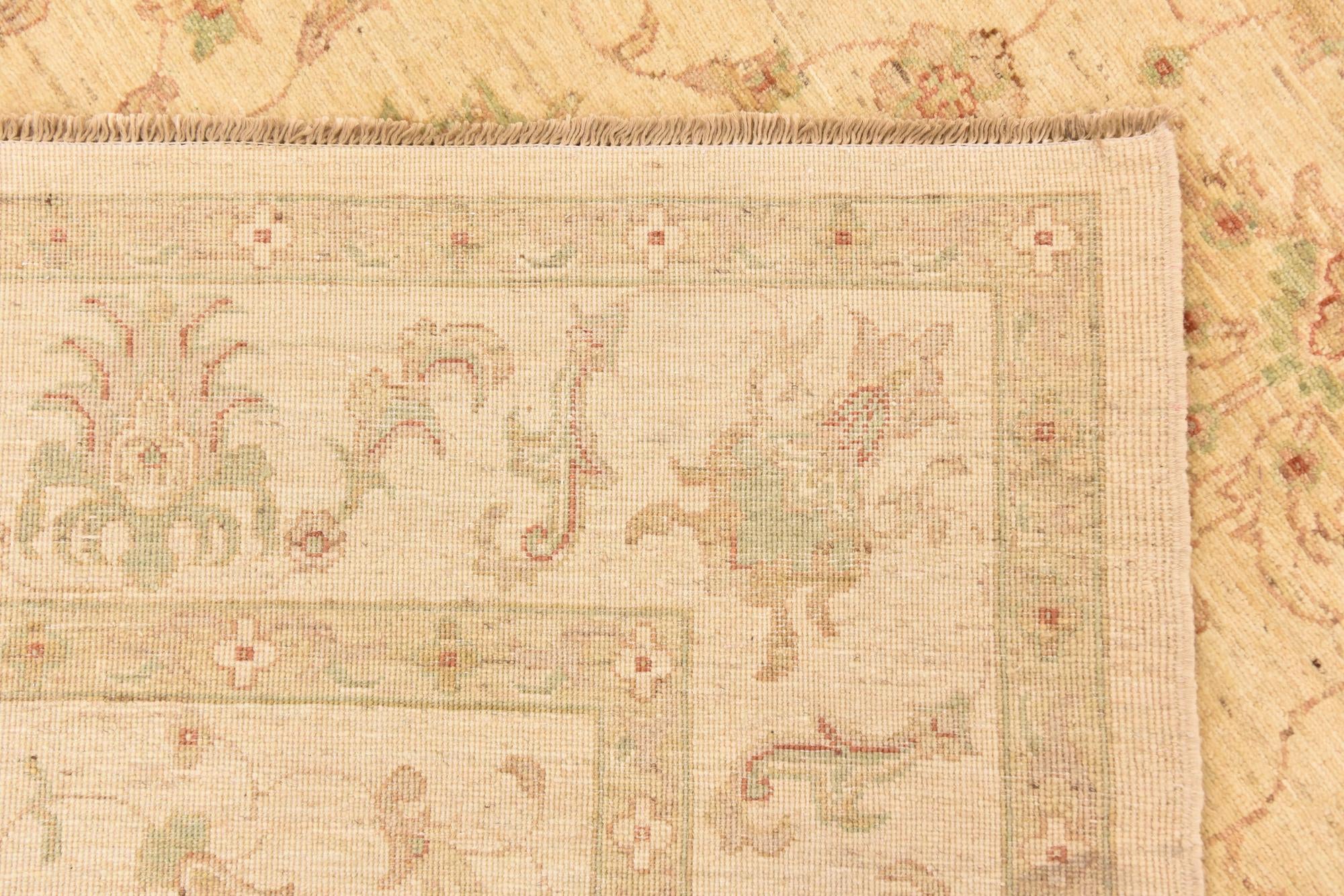 5' 10 x 8' Hand Knotted Peshawar Ziegler Rug