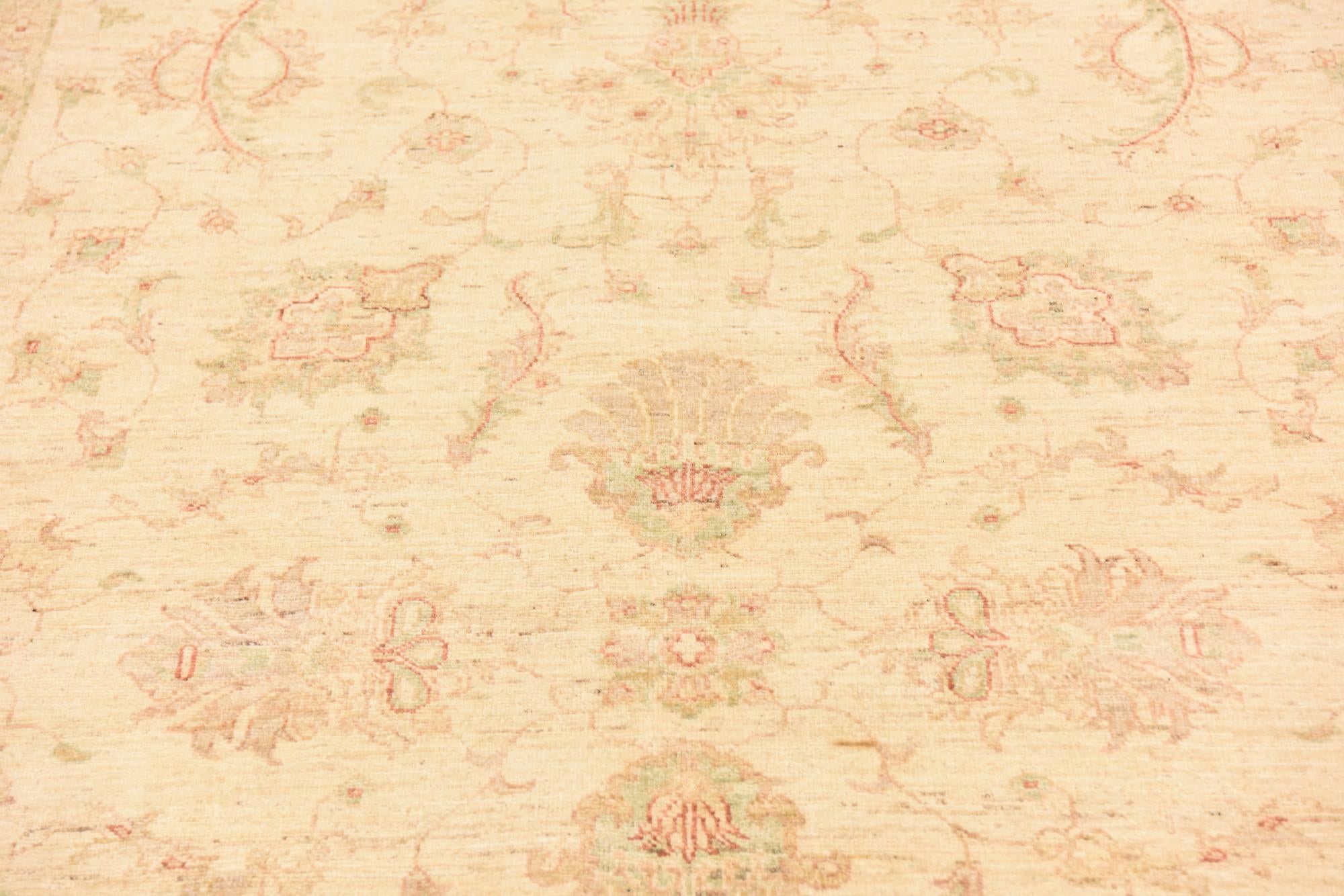 5' 10 x 8' Hand Knotted Peshawar Ziegler Rug