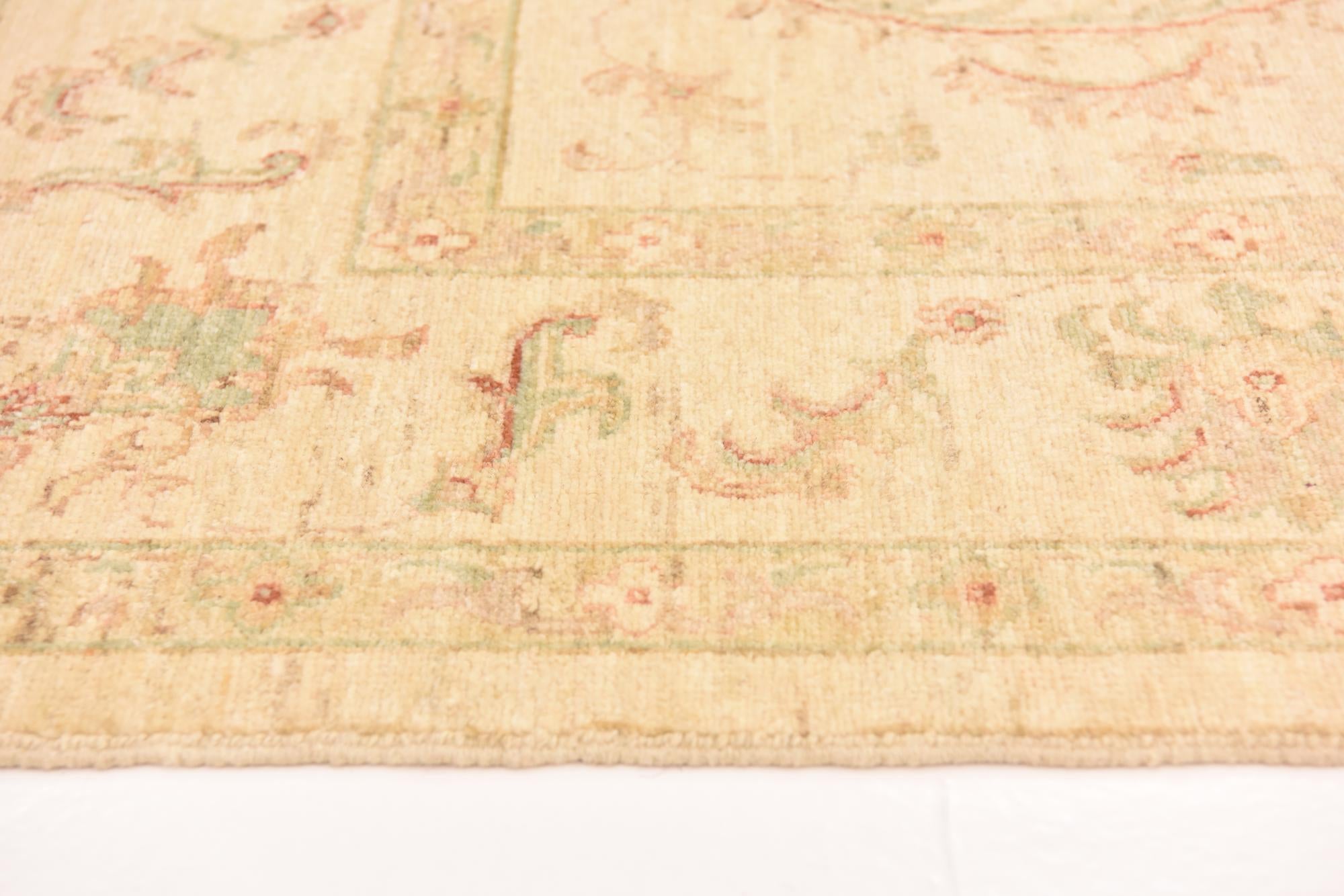 5' 10 x 8' Hand Knotted Peshawar Ziegler Rug