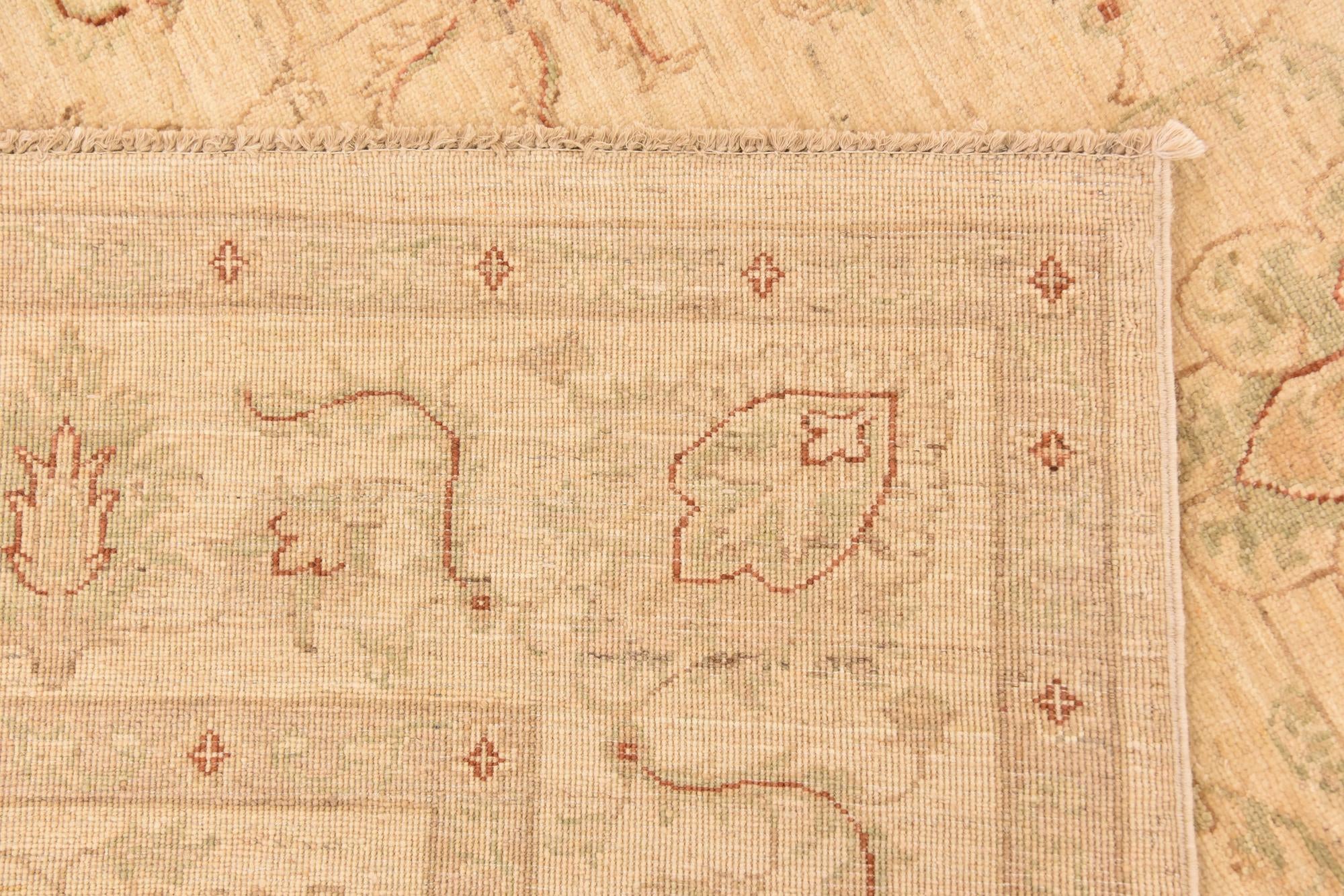 5' 8 x 7' 10 Hand Knotted Peshawar Ziegler Rug