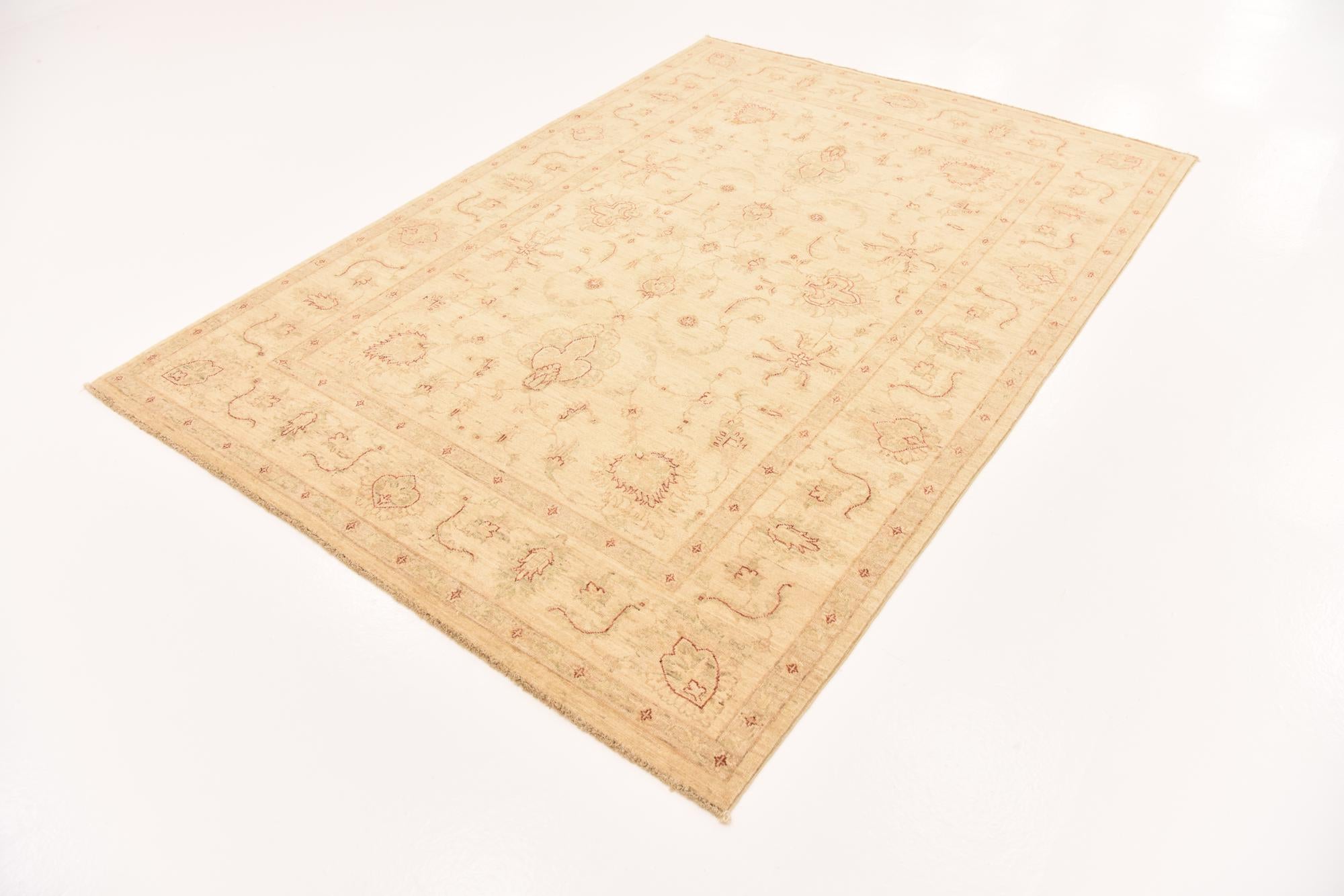 5' 8 x 7' 10 Hand Knotted Peshawar Ziegler Rug