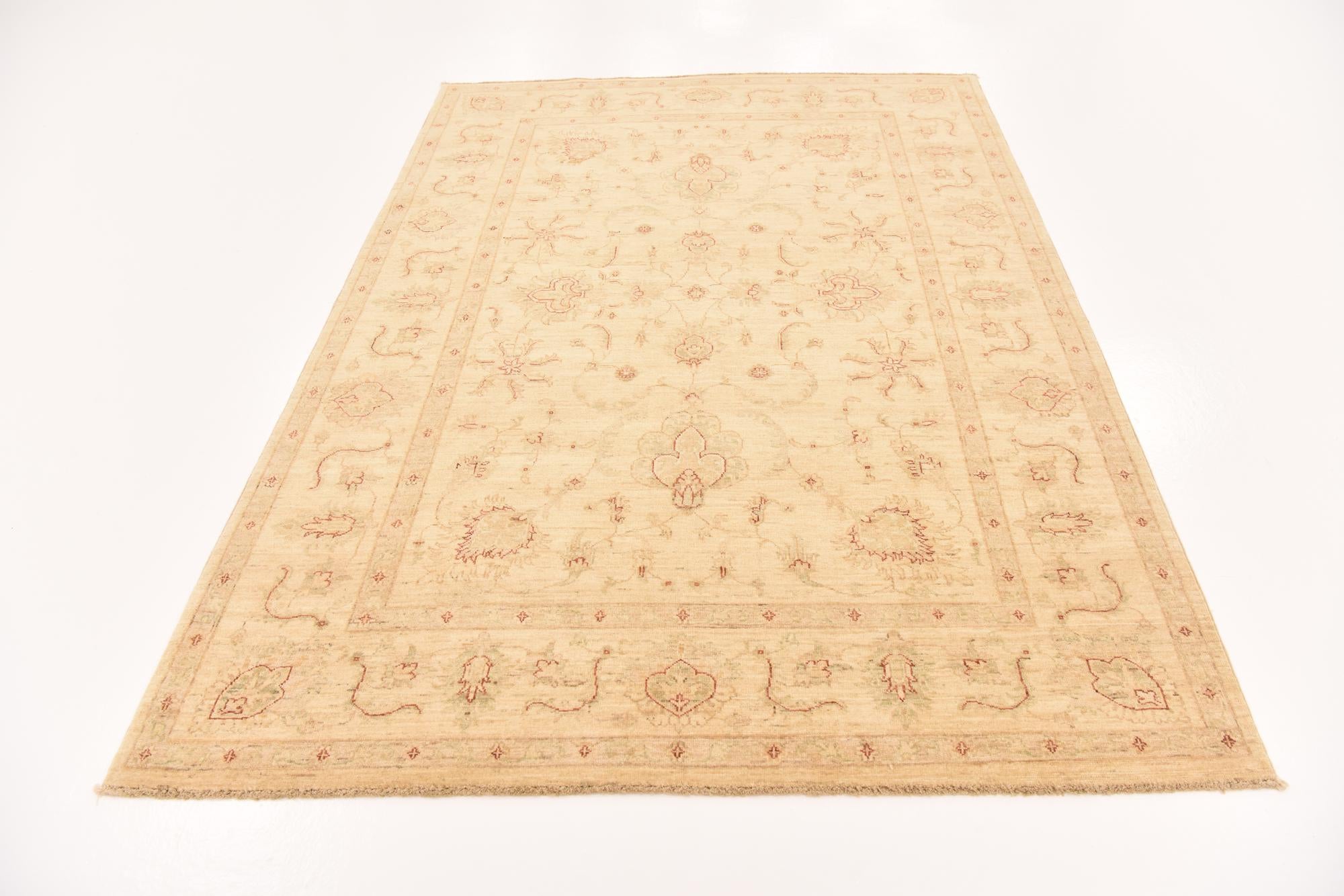 5' 8 x 7' 10 Hand Knotted Peshawar Ziegler Rug