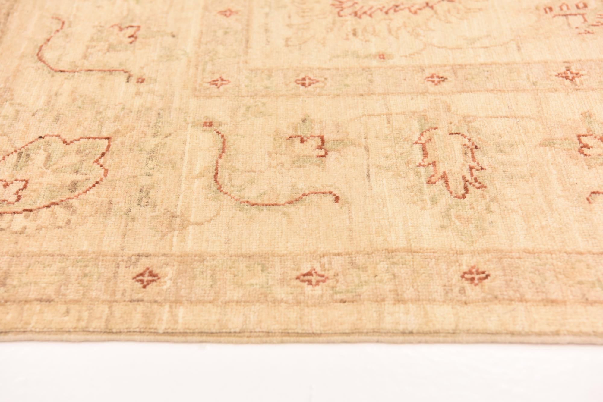 5' 8 x 7' 10 Hand Knotted Peshawar Ziegler Rug