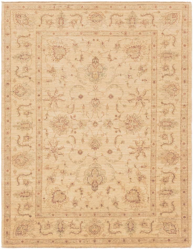 Detail image of 5' 8 x 7' 10 Hand Knotted Peshawar Ziegler Rug