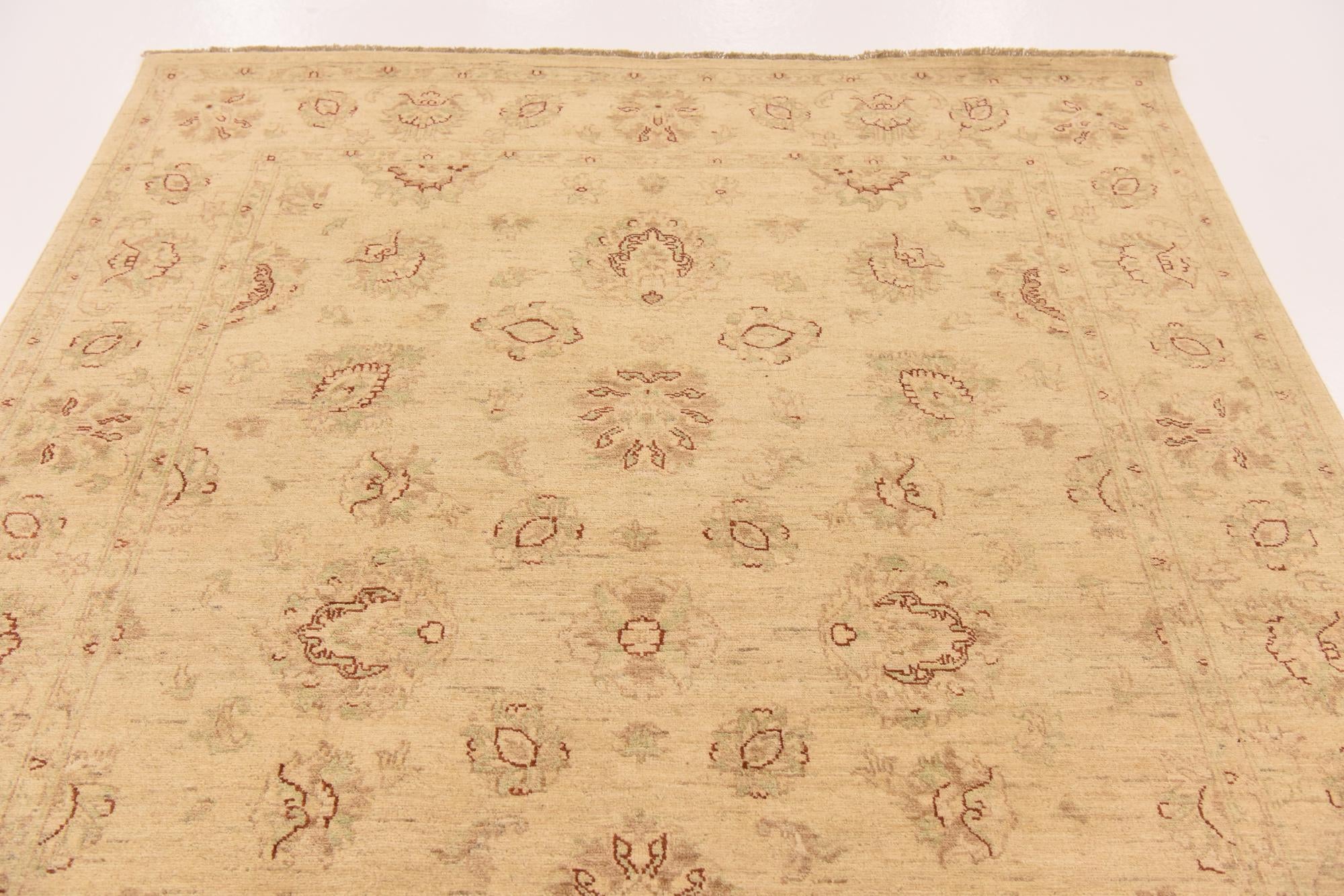5' 6 x 7' 8 Hand Knotted Peshawar Ziegler Rug