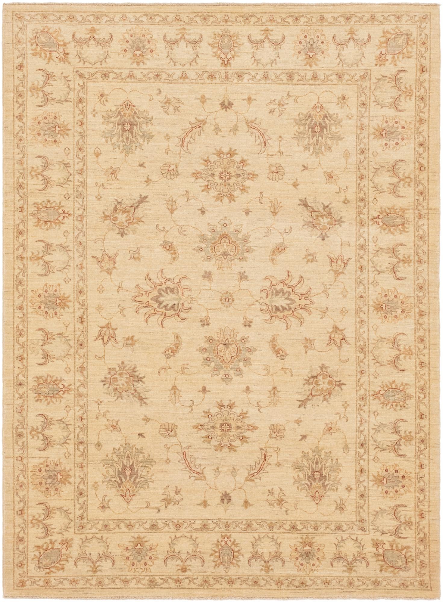 5' 8 x 7' 9 Hand Knotted Peshawar Ziegler Rug
