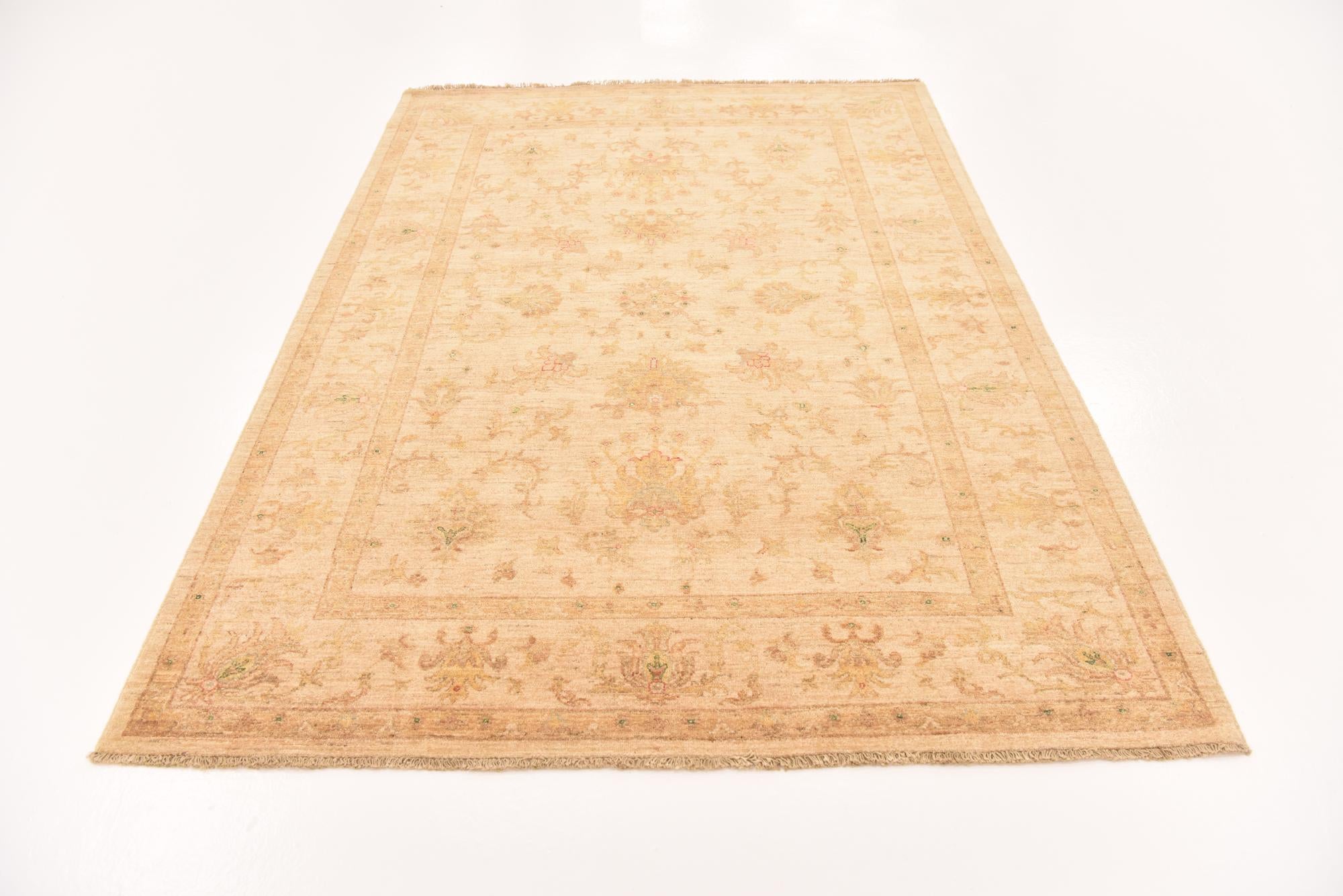 5' 8 x 7' 10 Hand Knotted Peshawar Ziegler Rug