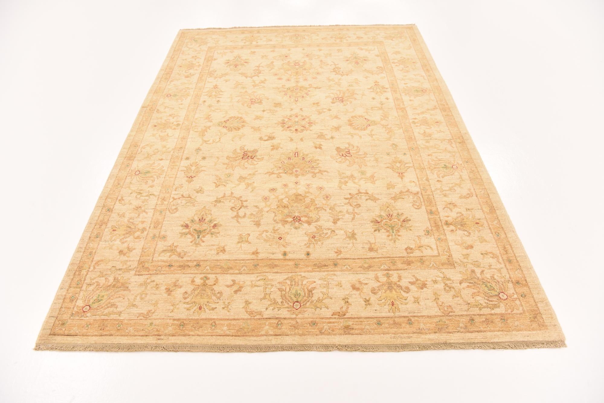 5' 7 x 7' 9 Hand Knotted Peshawar Ziegler Rug