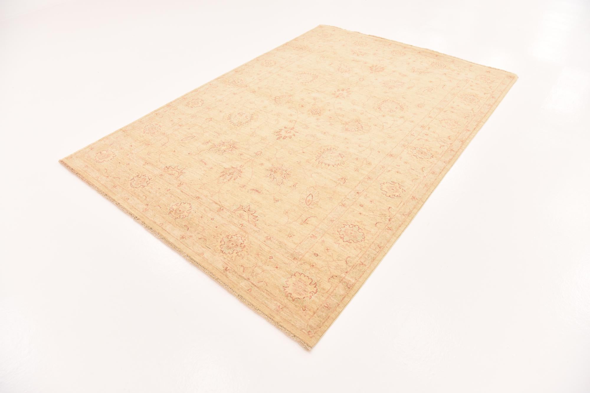 5' 7 x 8' 2 Hand Knotted Peshawar Ziegler Rug
